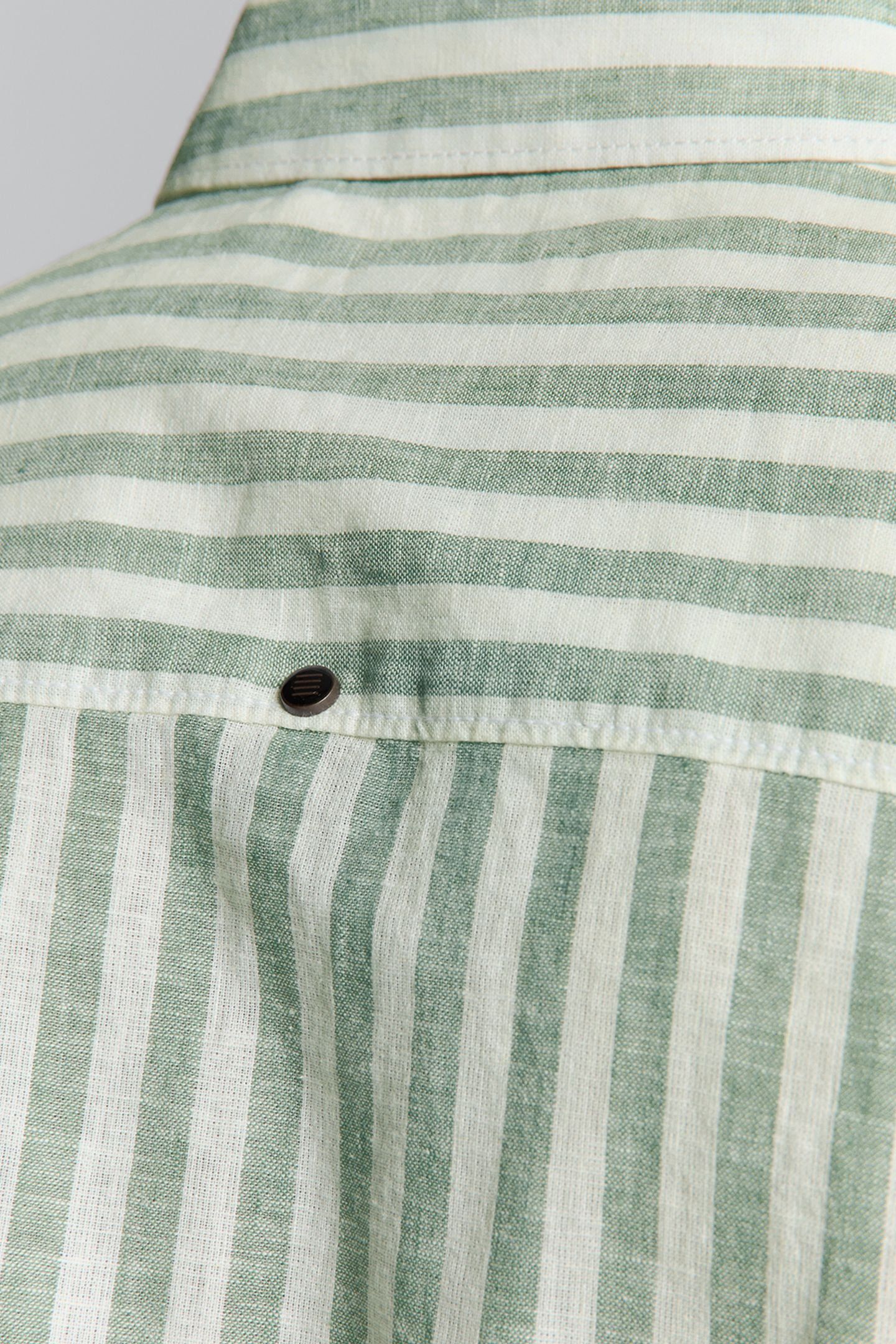 SHIRT VERICAL BIG STRIPES WITH LINEN GREEN 7