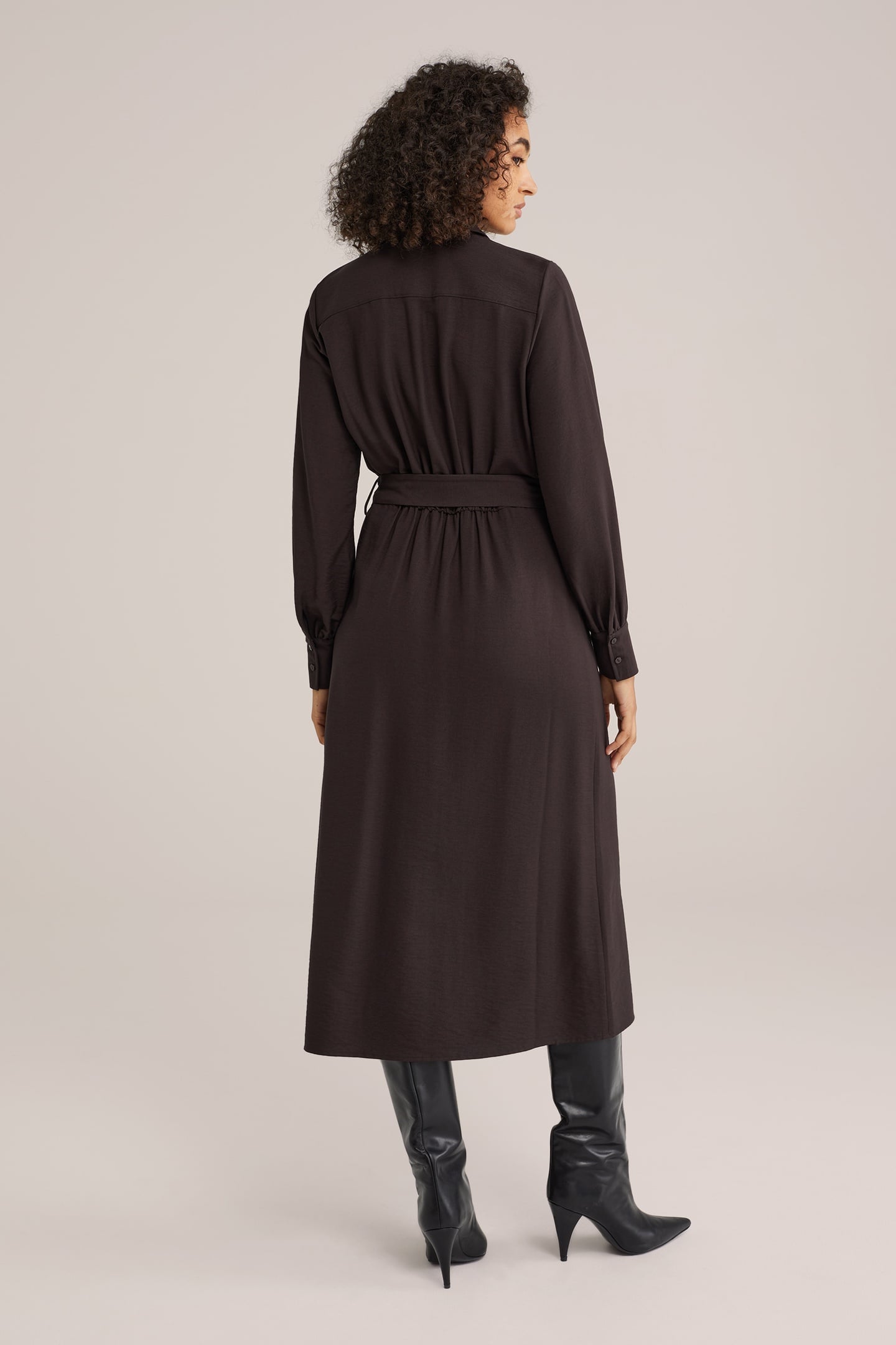DRESS MID LENGTH BROWN 2
