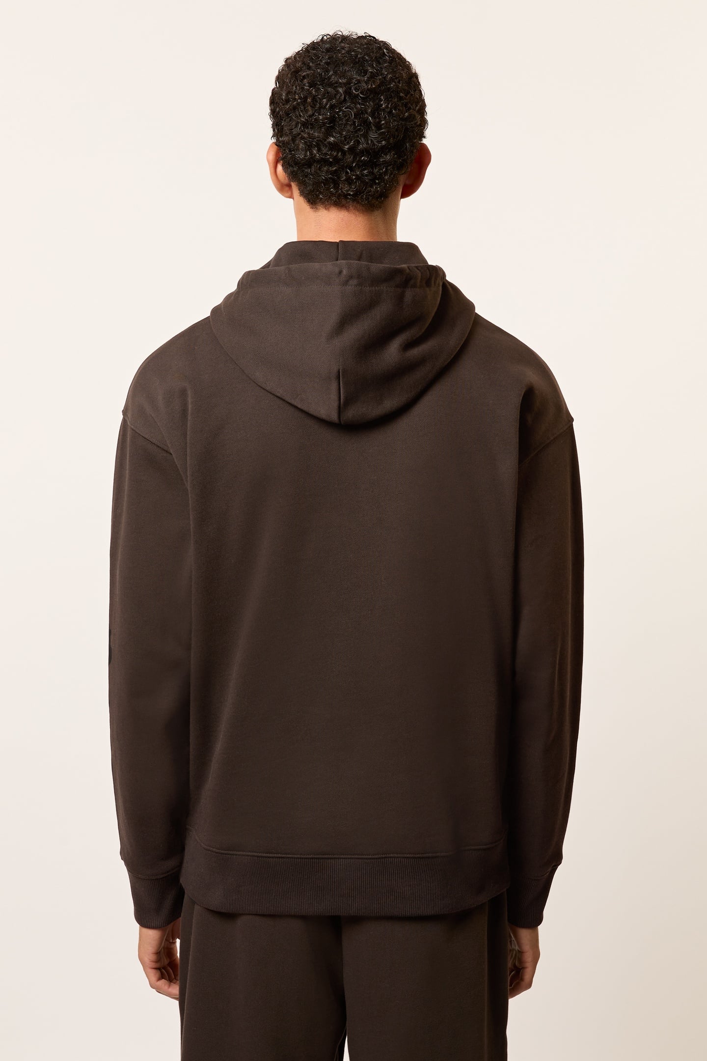 LS OVERSIZED MOTIF HOODY BROWN 3