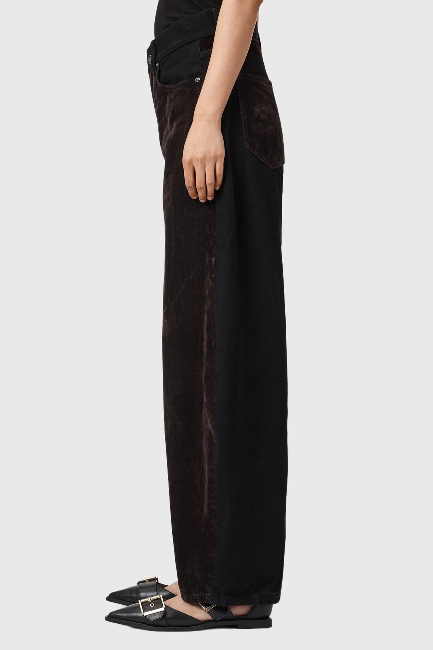 HELENA FLOCKED JEAN COCOA BROWN 3