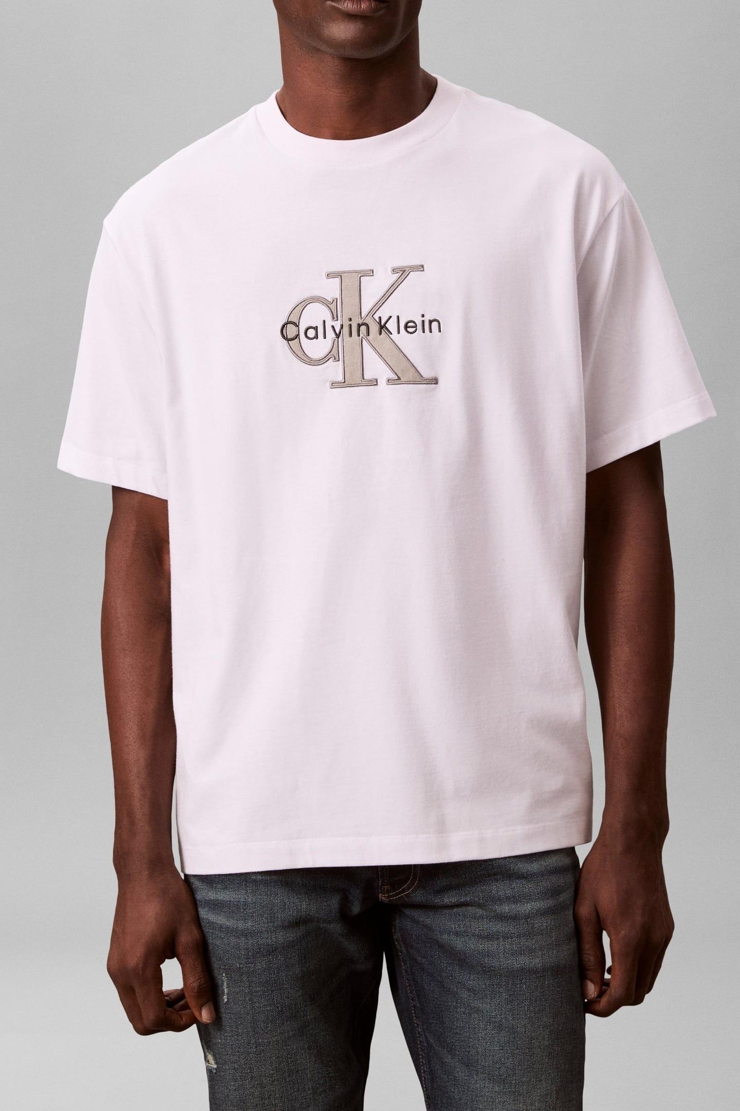 SS 16S TRICOLOR MONOLOGO TEE BRIGHT WHITE 2