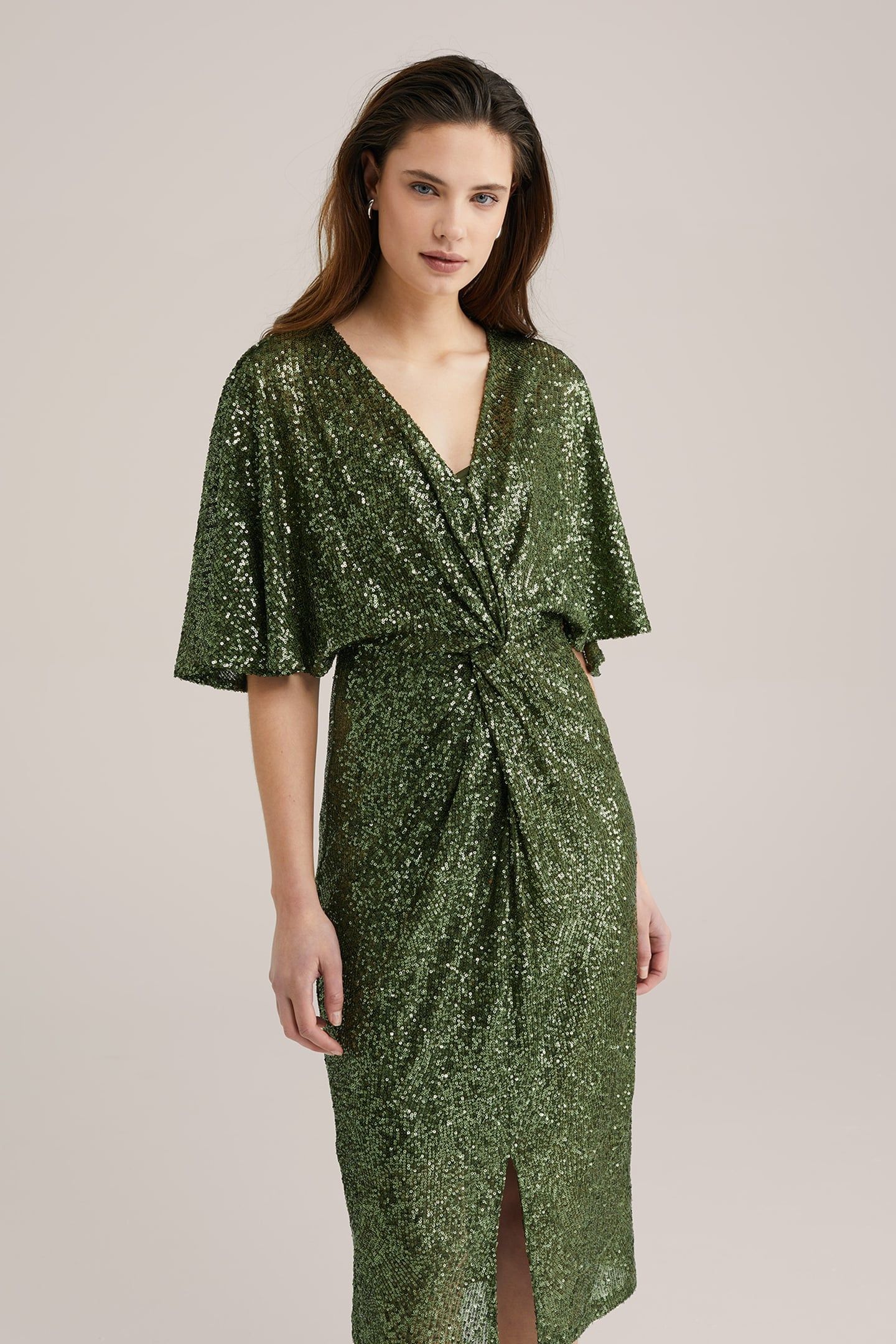 DRESS MID LENGTH DARK GREEN 1