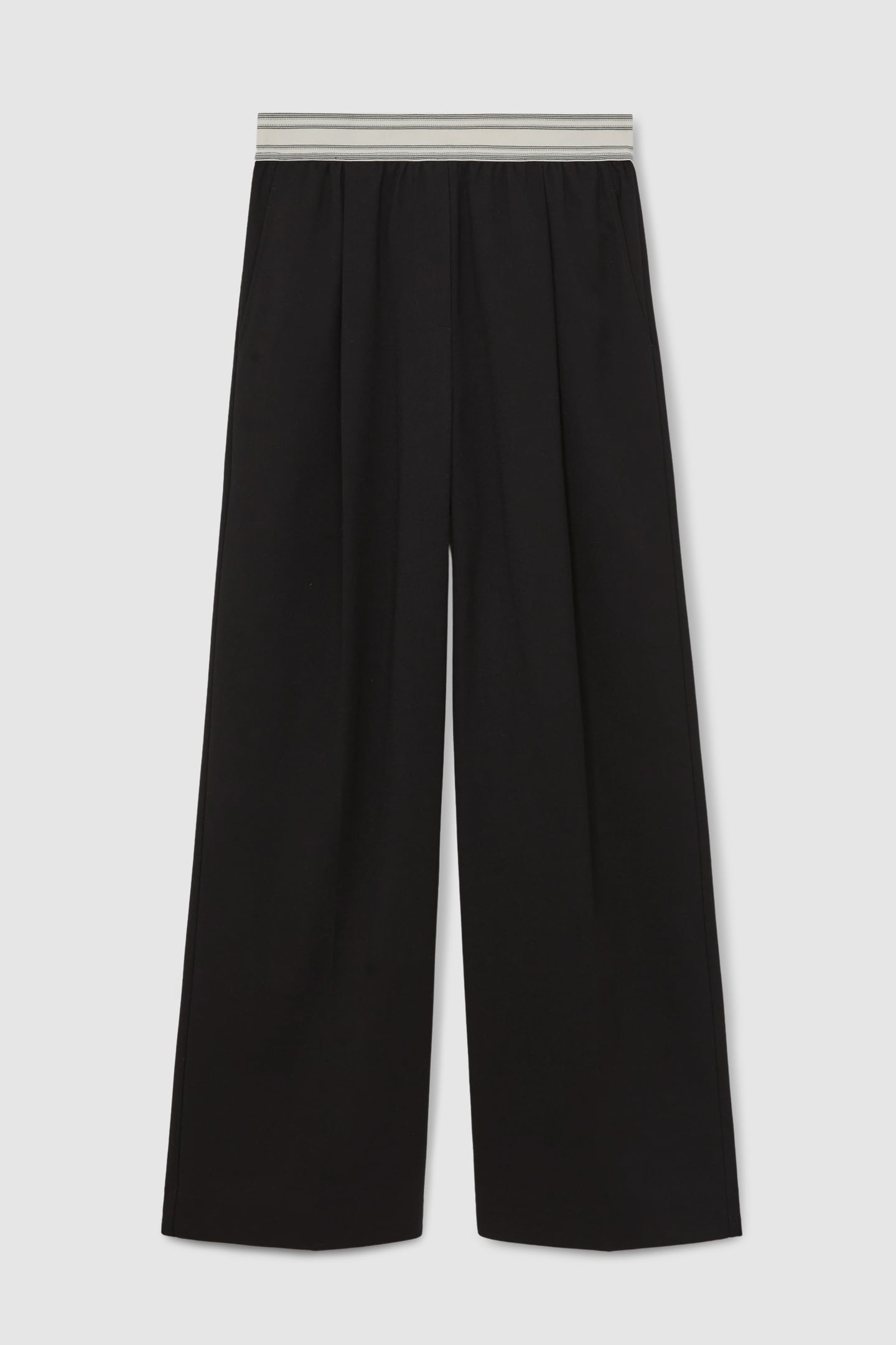 WAISTBAND WIDE LEG TROUSER BLACK 6