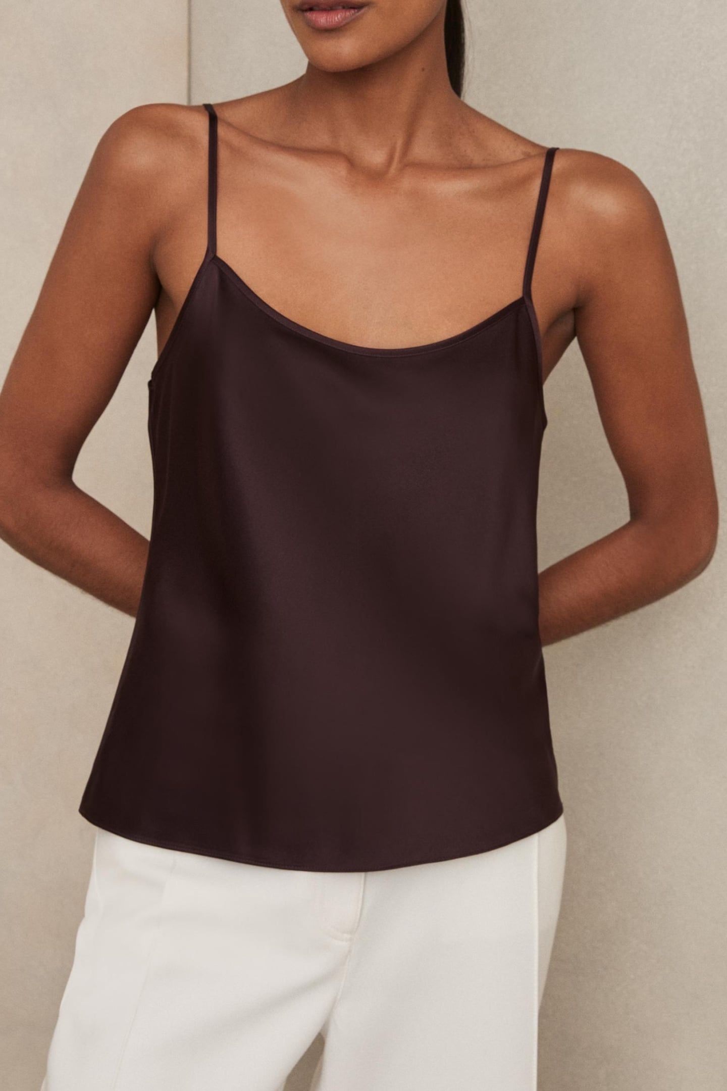 SILK CAMI BURGUNDY 1