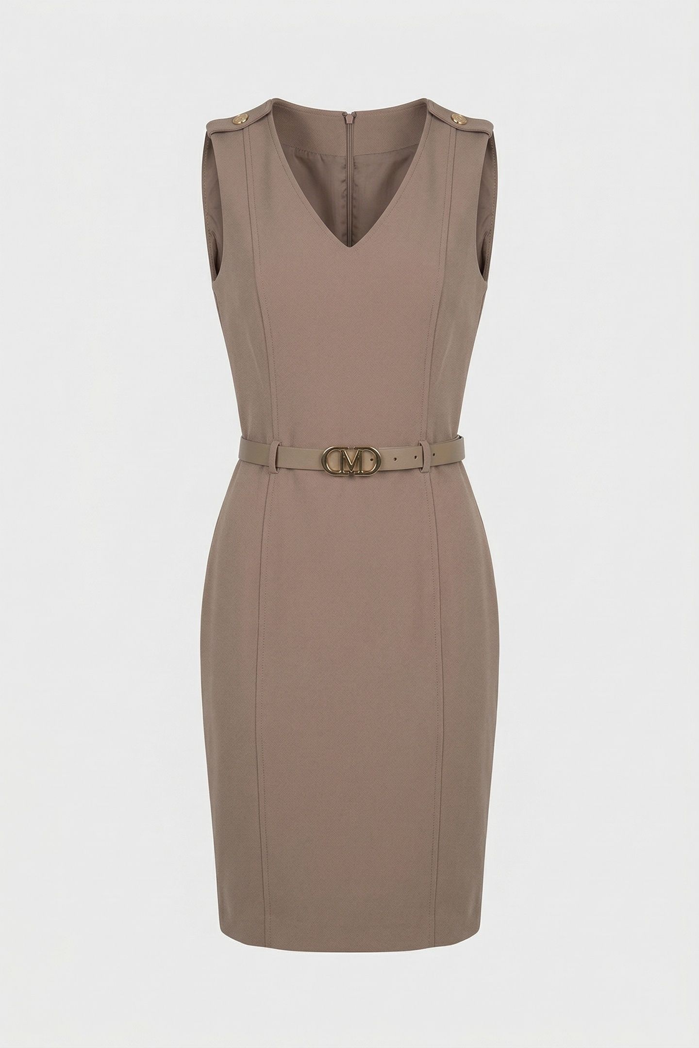 MARCIANO BY GUESS MASHA BELTED DRESS SILK TAUPE 3