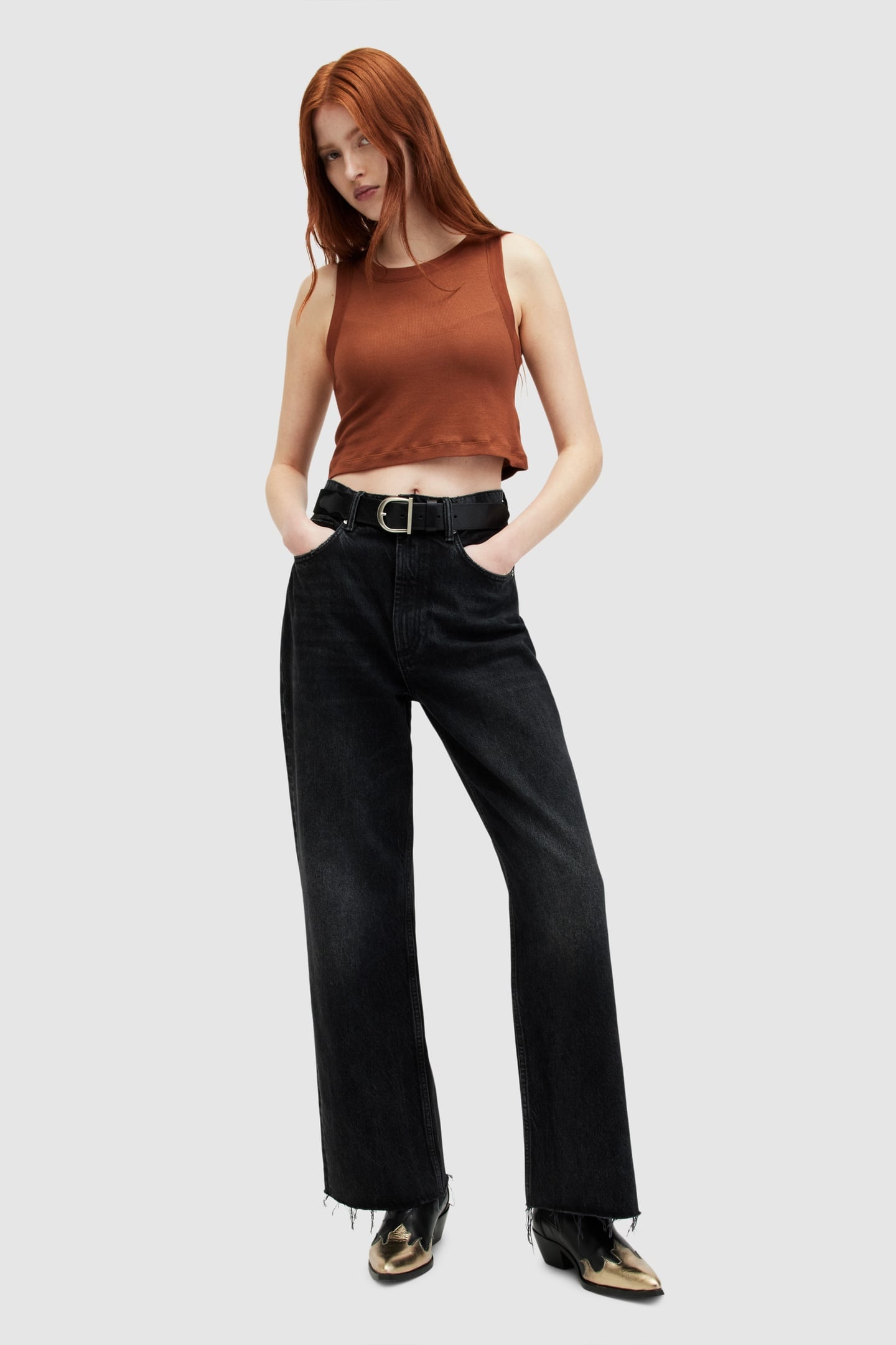 RINA CROPPED TANK BRUNETTE BROWN 3