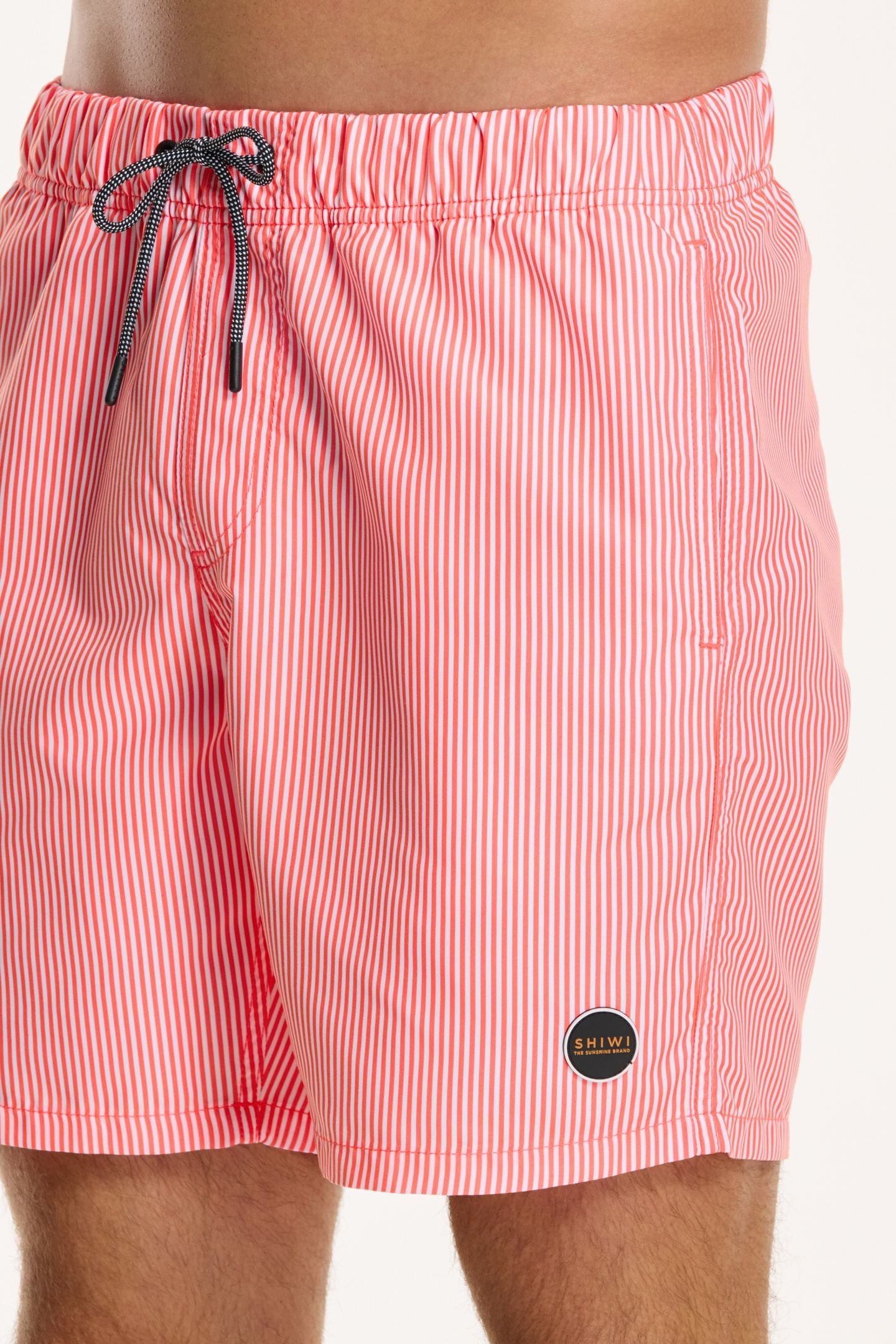 SWIM SHORTS SKINNY STRIPE NEON ORANGE 6