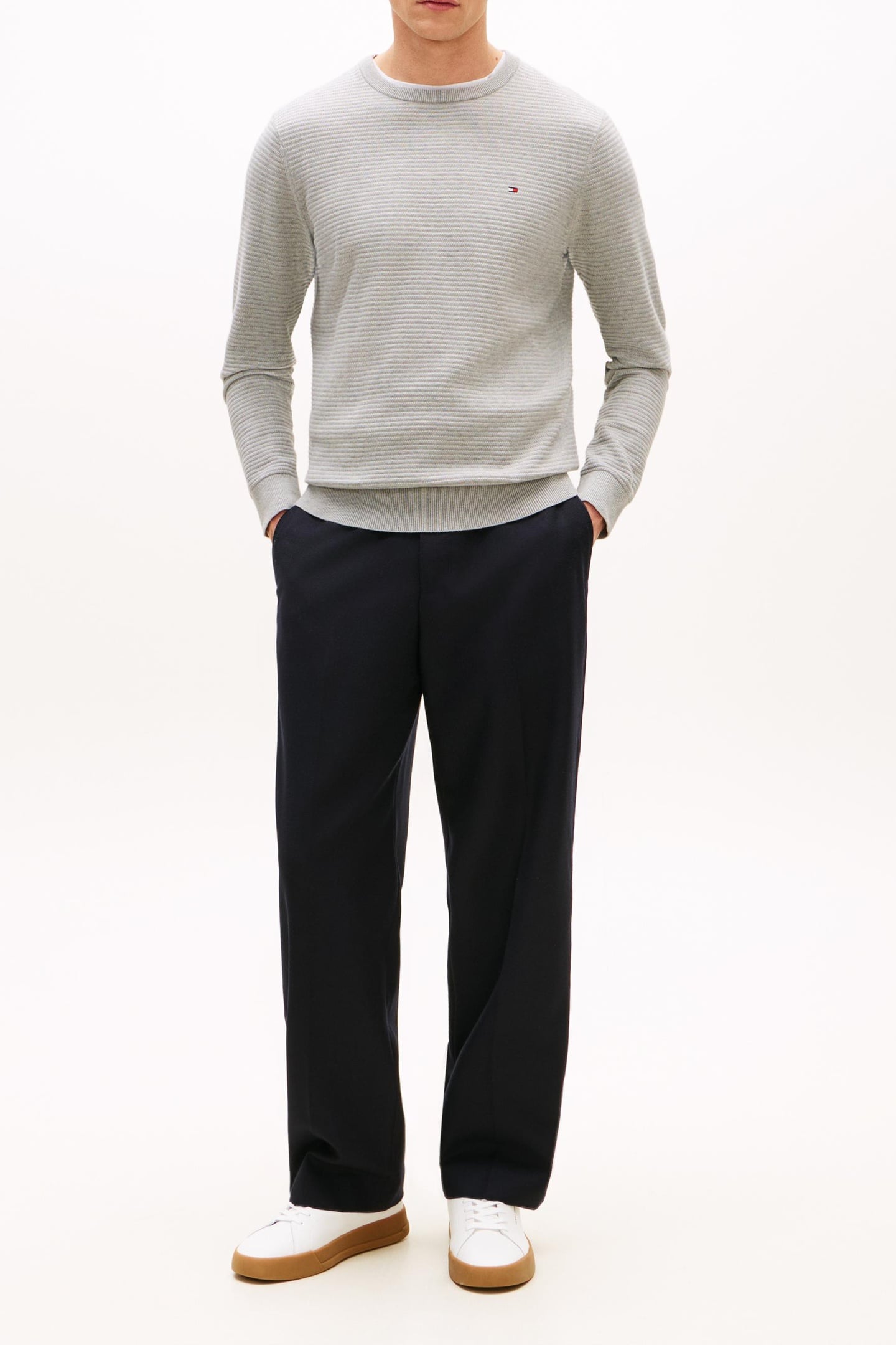 SEASONAL STRUCTURE CREWNECK LIGHT GREY HEATHER 2