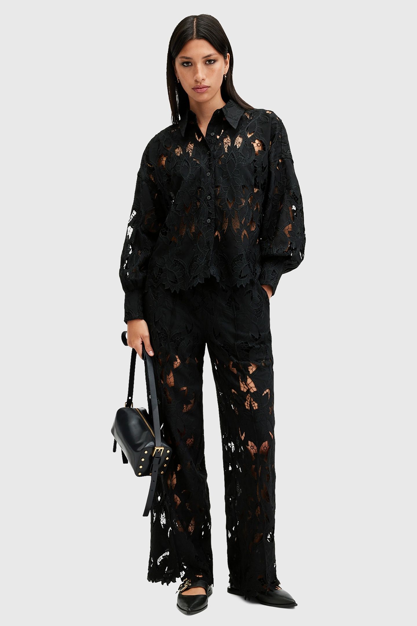 CHARLI EMB LS SHIRT BLACK 7