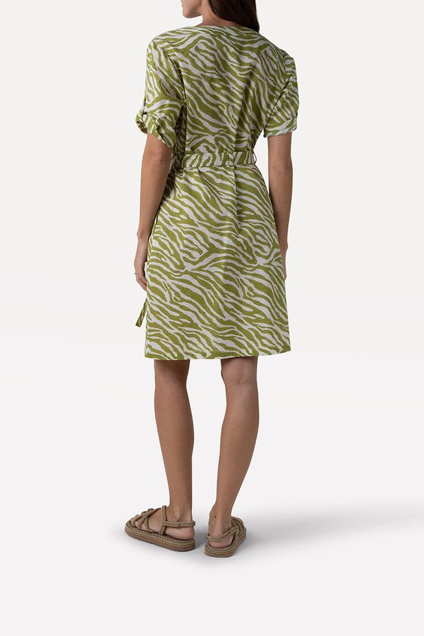 HAILEY DRESS ABSTRACT GREEN 2