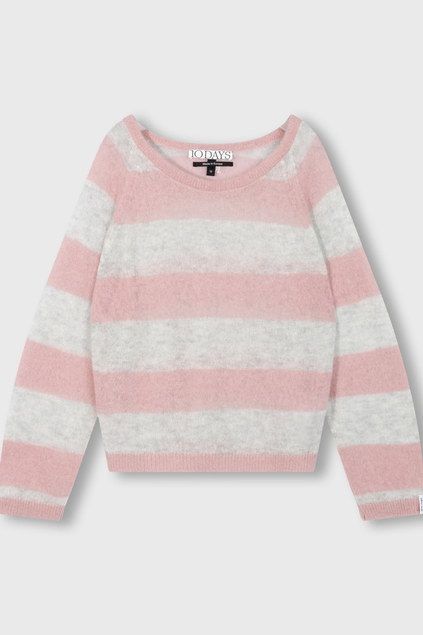 THIN KNIT SWEATER DARK RASPBERRY/WHITE GREY MELEE 4