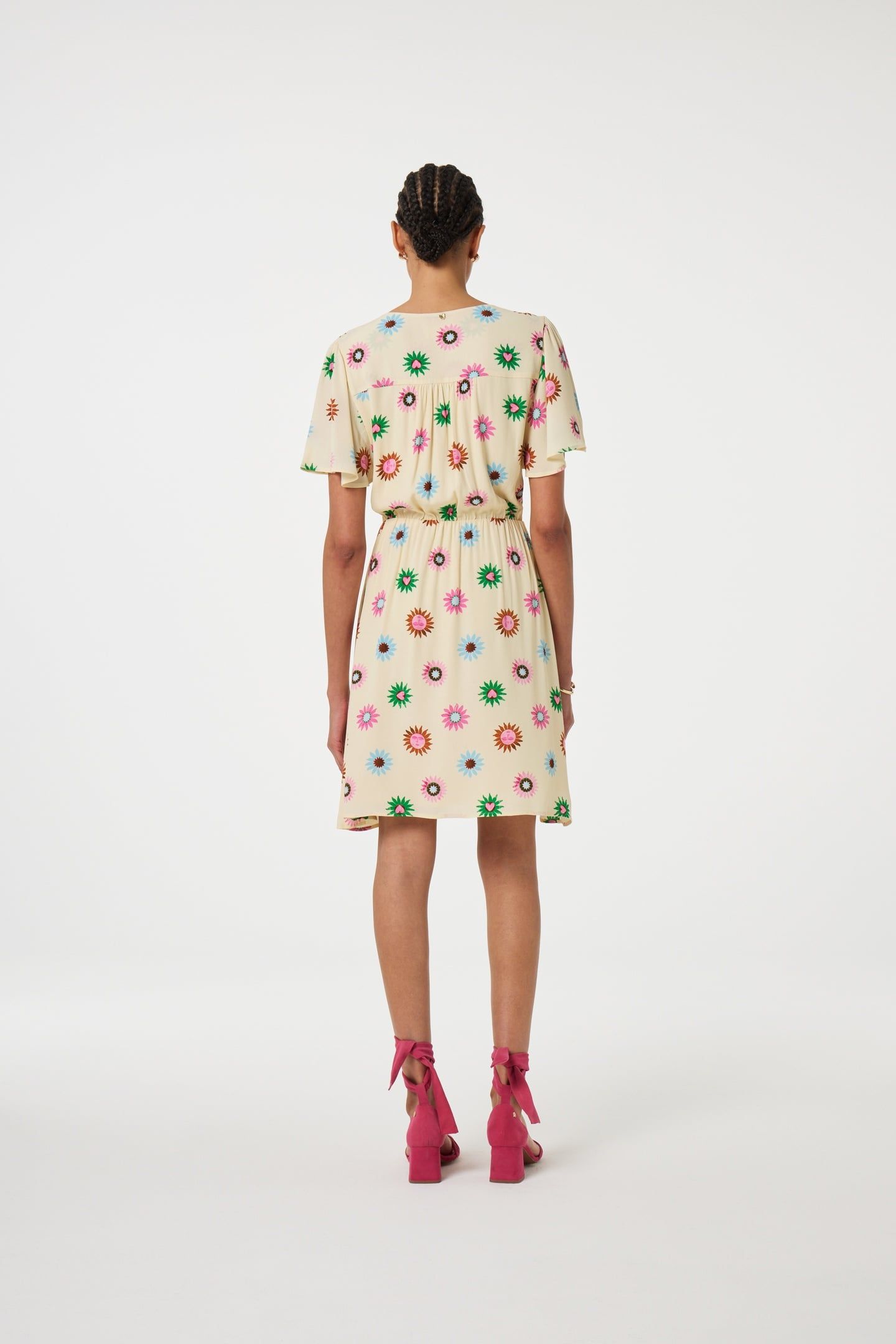 ASHA DRESS WARM WHITE/PINK DREA 3