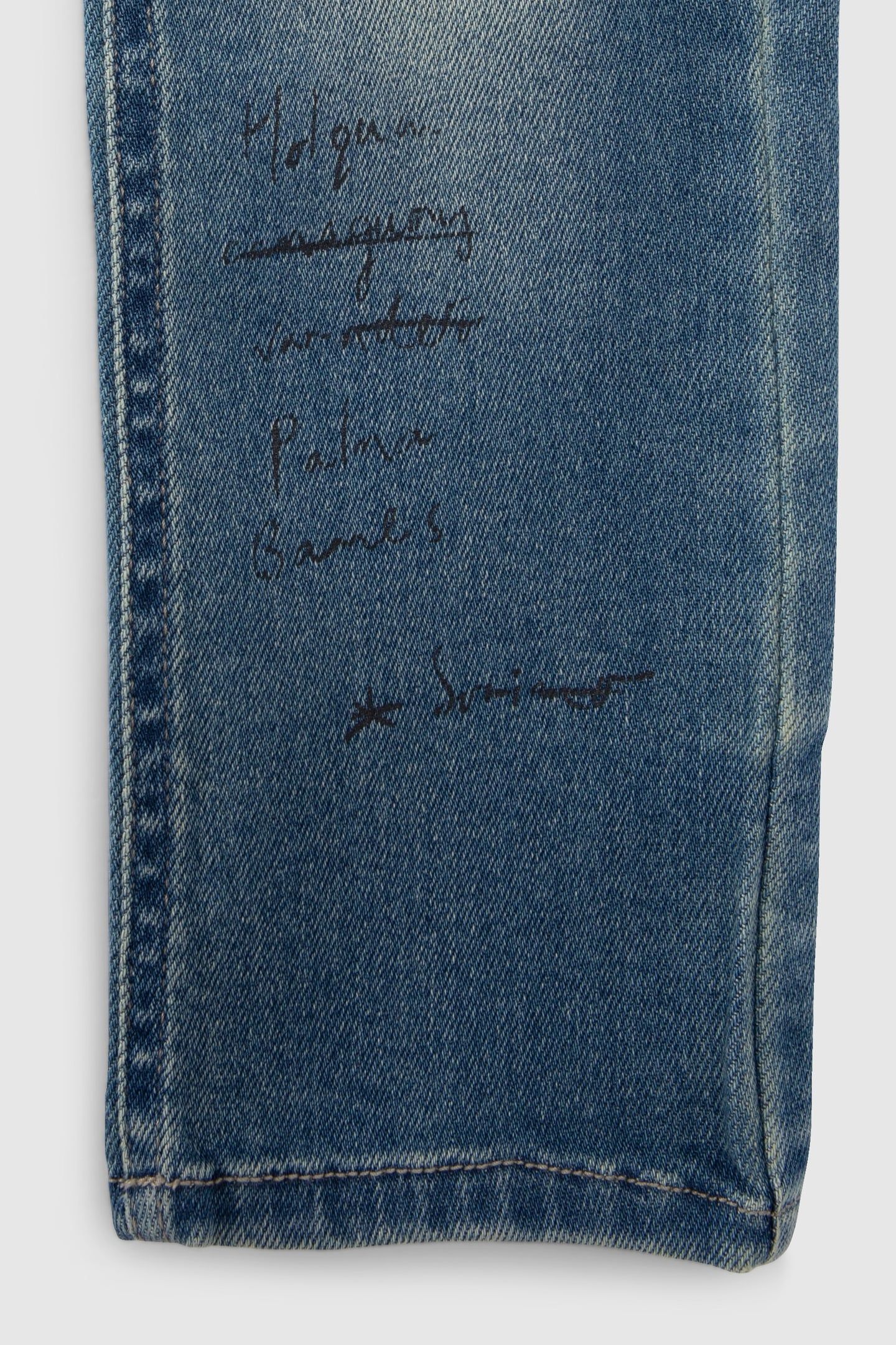 BOYS’ BLUE UPCYCLED STRAIGHT JEANS, PRINT FRONT AND BACK 4