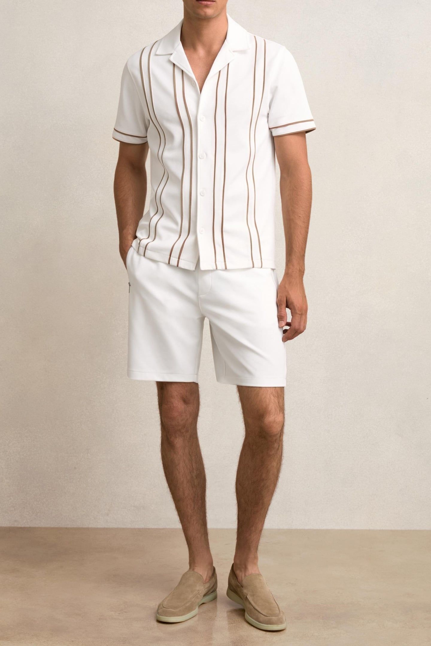 DRAWSTING TEXTURED SHORT WHITE 2