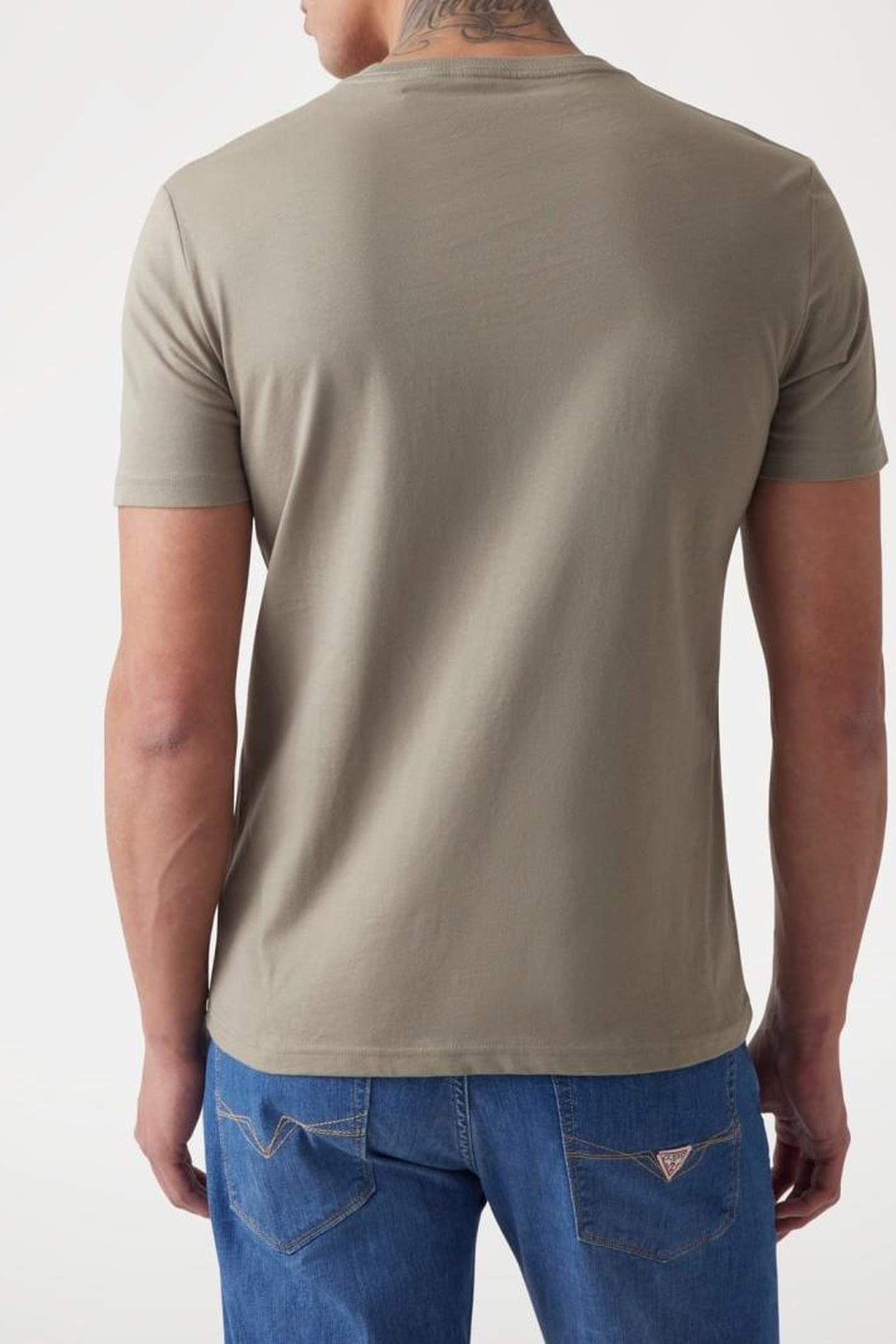 GUESS ECO SS CN TRIANGLE TEE SAGE PLANT 3