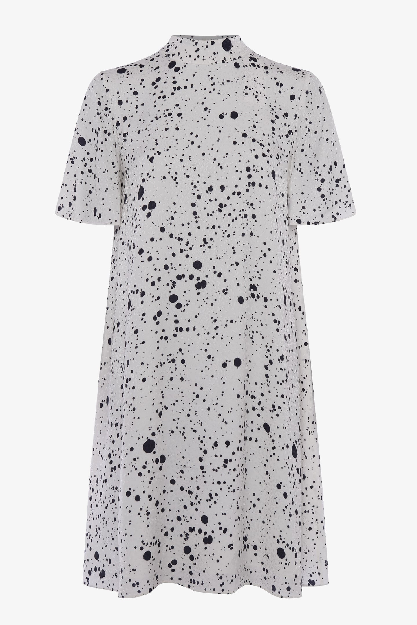 DROPLET DRAPE SSLV SWING DRESS SUMMER WHITE/BLACK 3