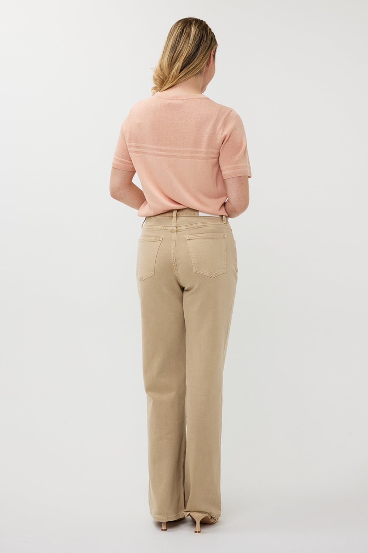 SWEATER S/SLVE STRIPES LUREX LIGHT APRICOT 4