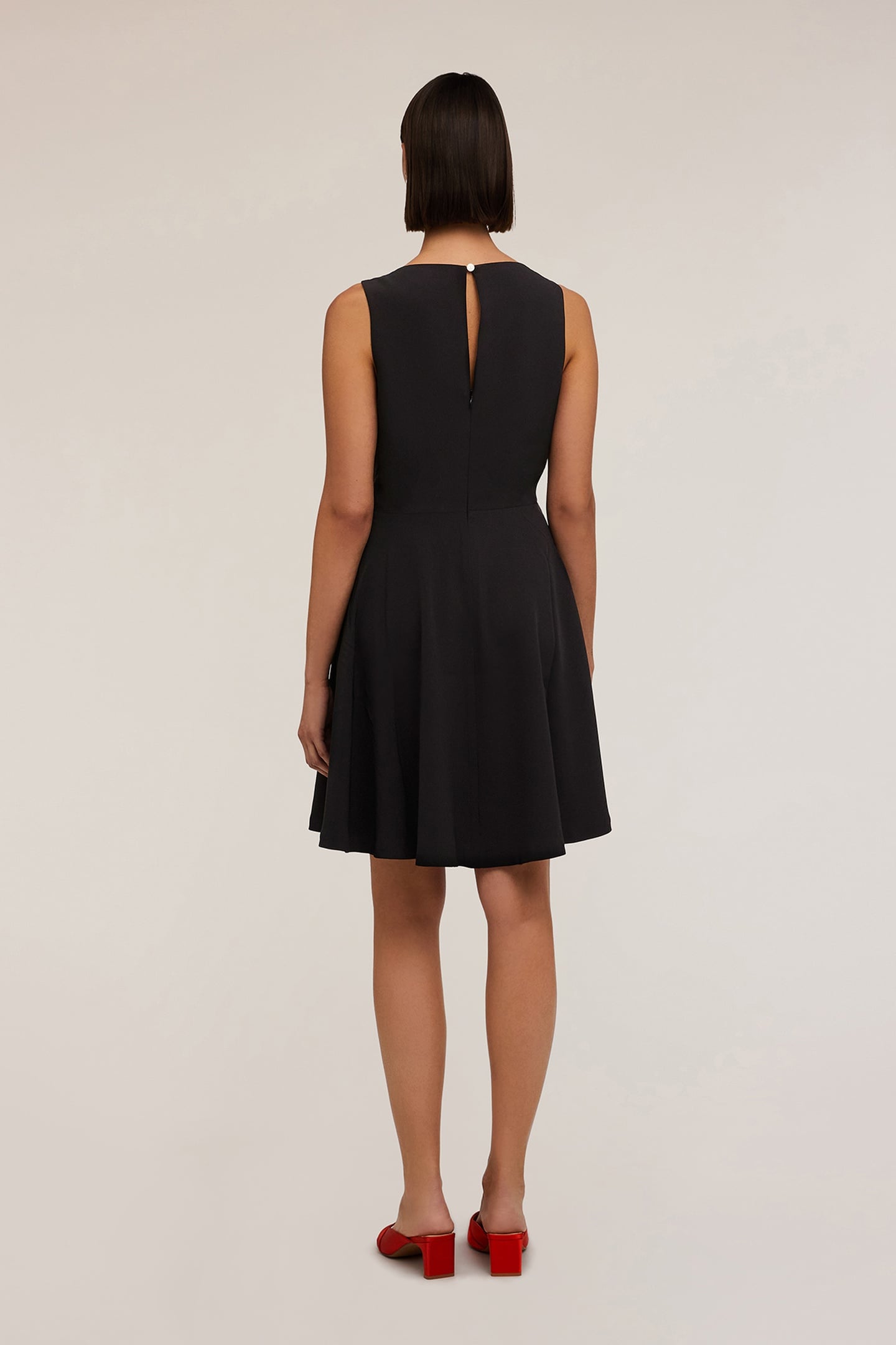 CREPE FABRIC MINI DRESS BLACK 3