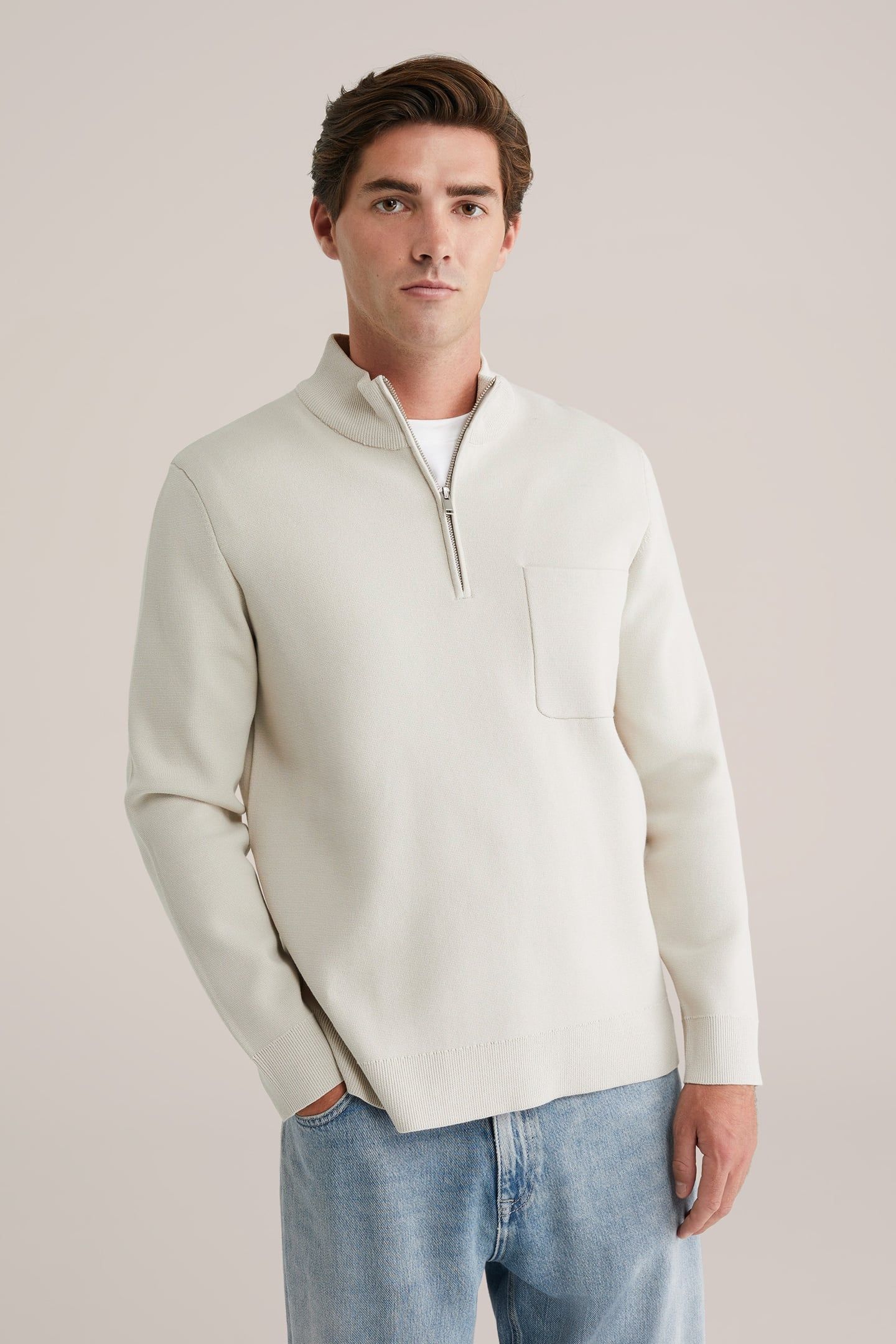 HALFWAY ZIPPER LIGHT GREY 2