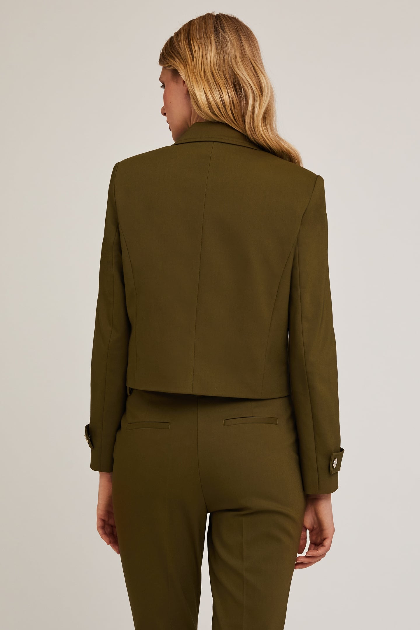 COTTON BLEND SPENCER JACKET MILITARY GREEN 2
