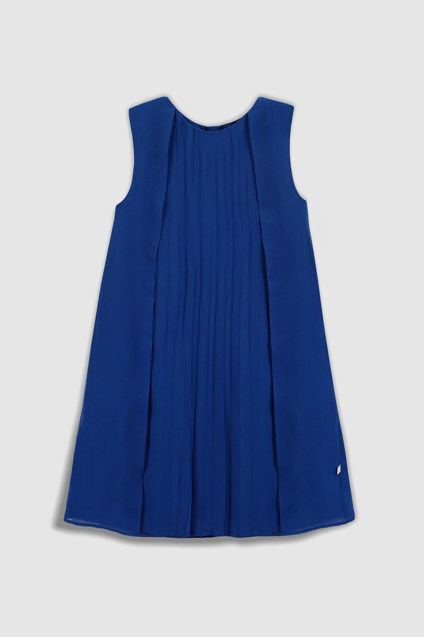 BLUE PLEATED FRONT VOILE DRESS 1