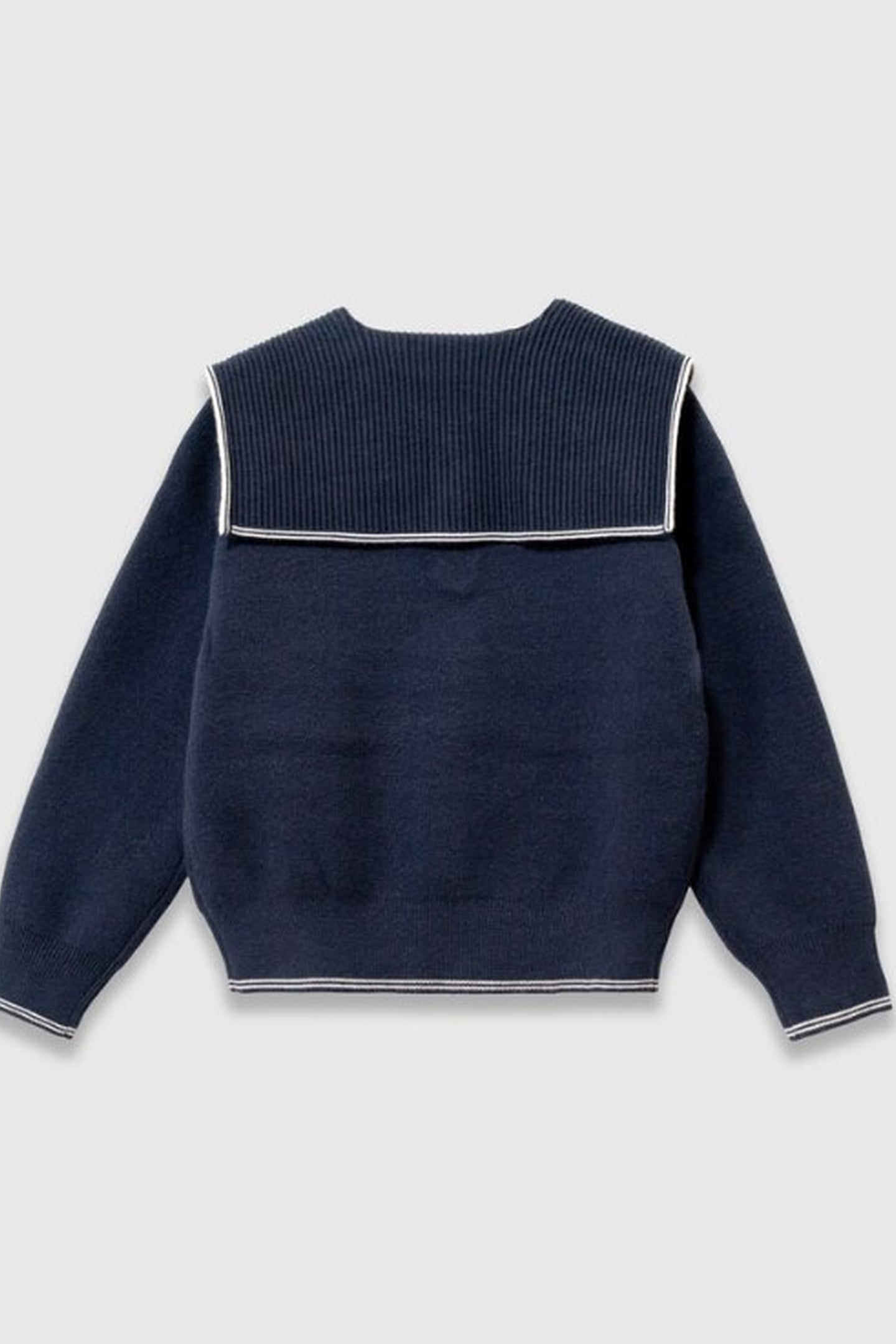 NAVY SWEATER NAVY KNIT COLLAR 2