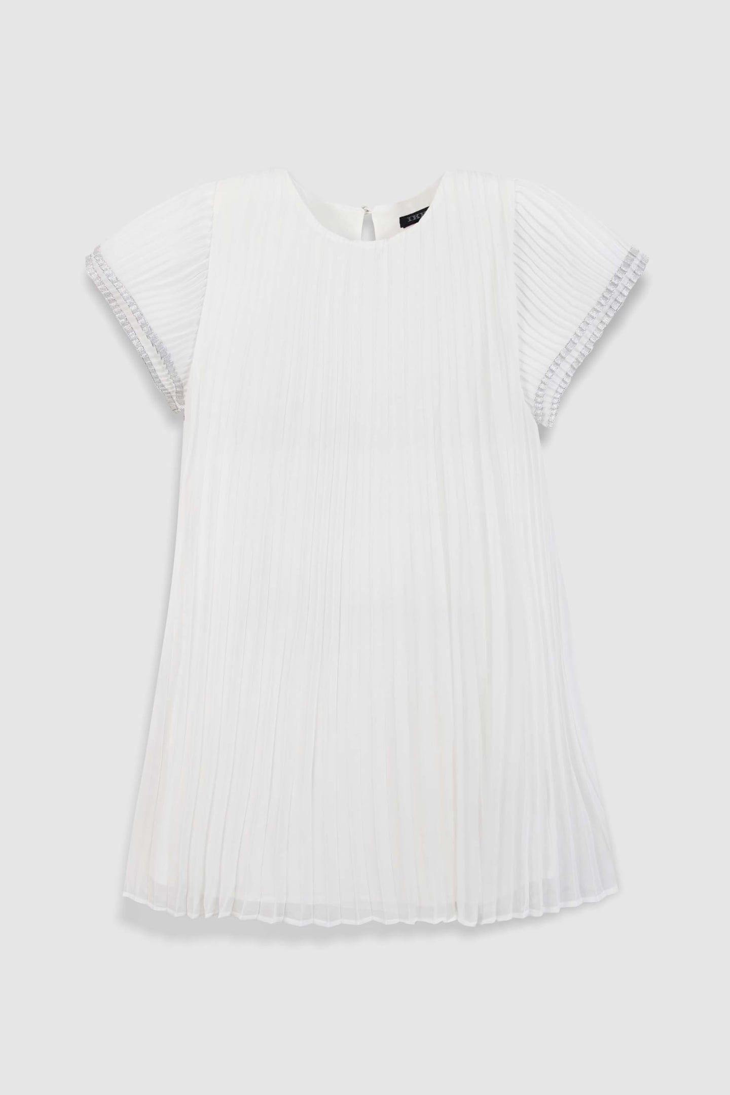 WHITE DOUBLE-SLEEVED PLEATED DRESS 1