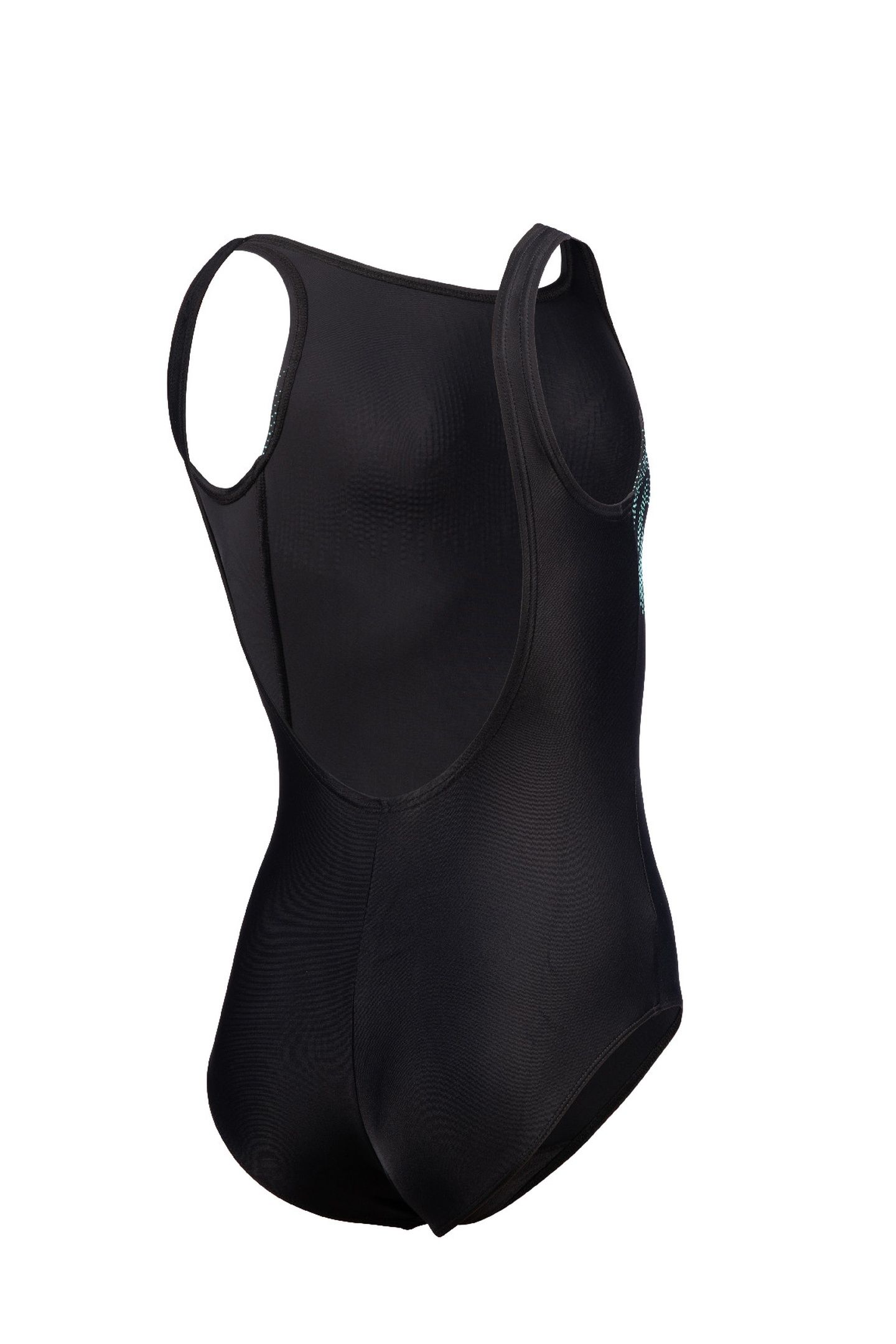 GIRLS' GRAPHIC SWIMSUIT U BACK BLACK 7