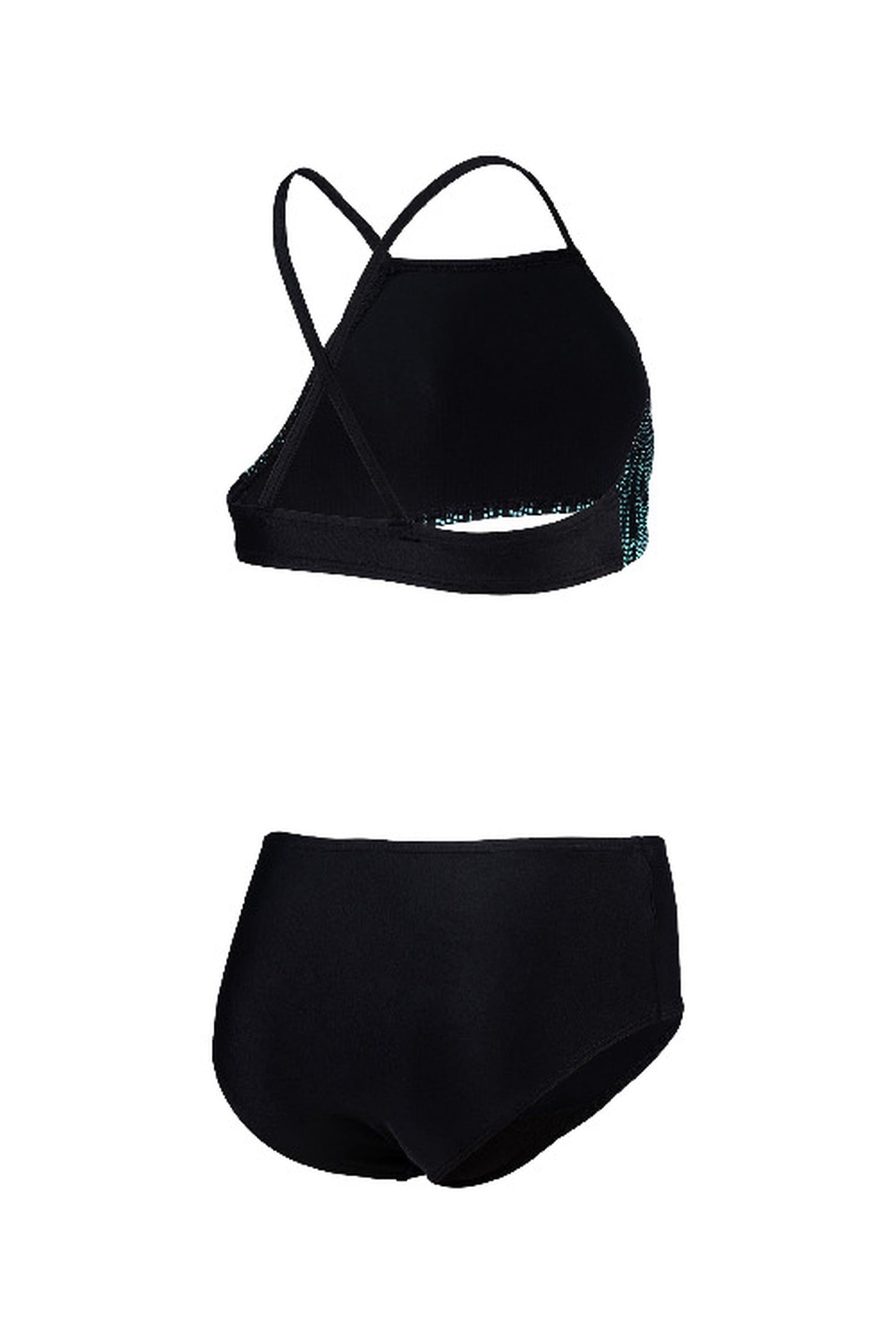 GIRLS' GRAPHIC SWIMSUIT BIKINI CRO BLACK 7