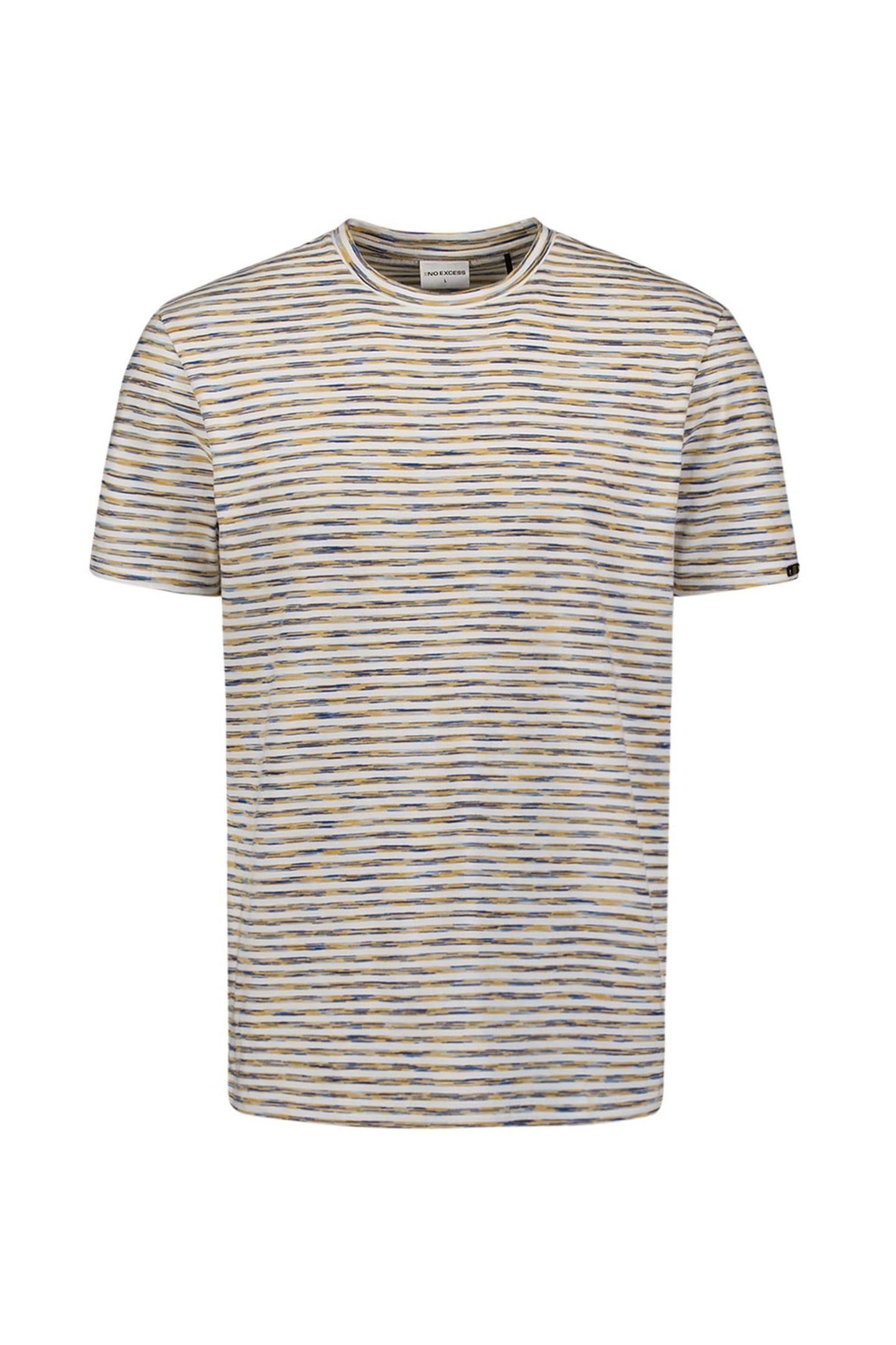T-SHIRT CREWNECK MULTI COLOURED MELANGE STRIPES YELLOW 5