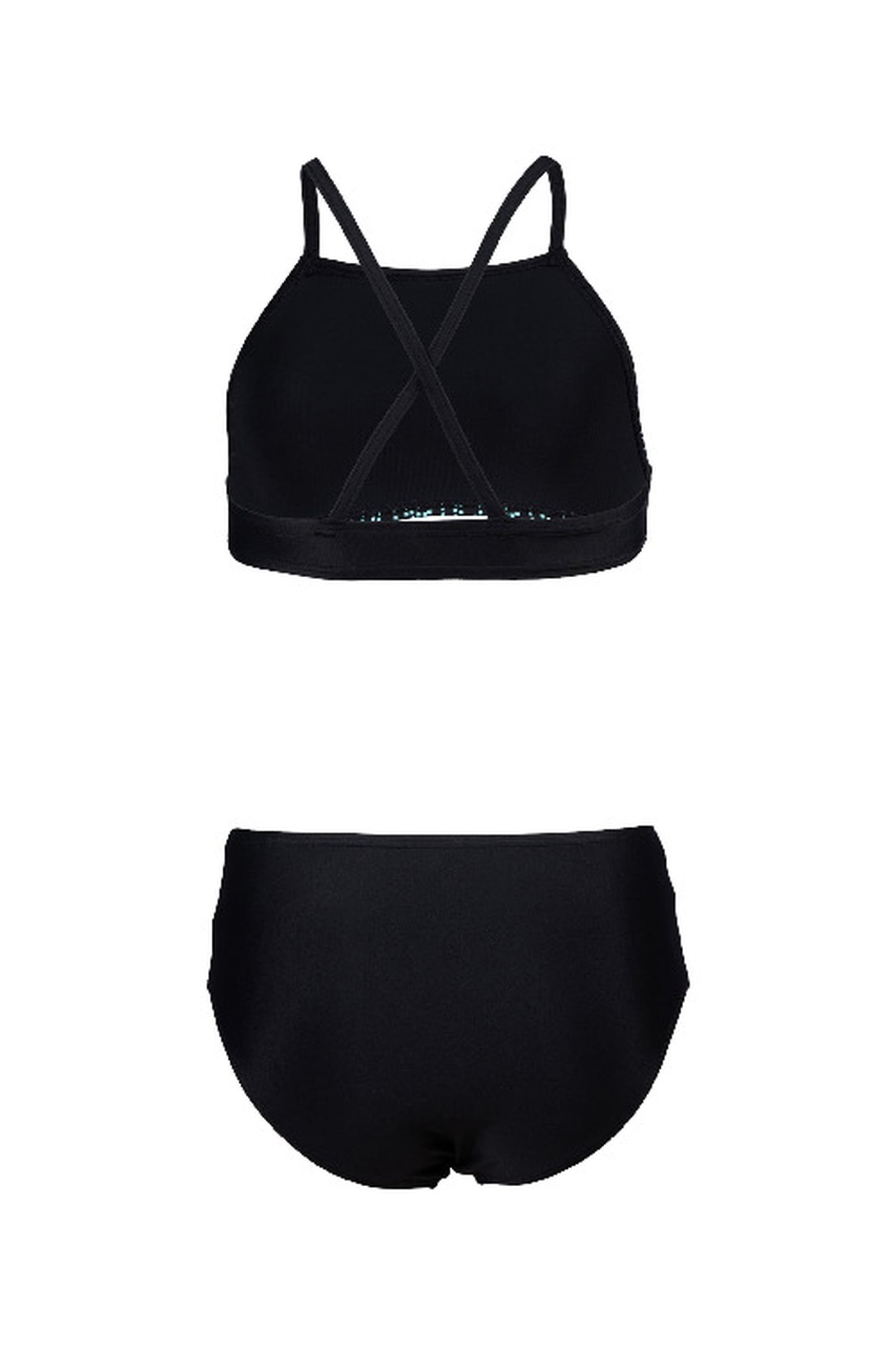 GIRLS' GRAPHIC SWIMSUIT BIKINI CRO BLACK 6