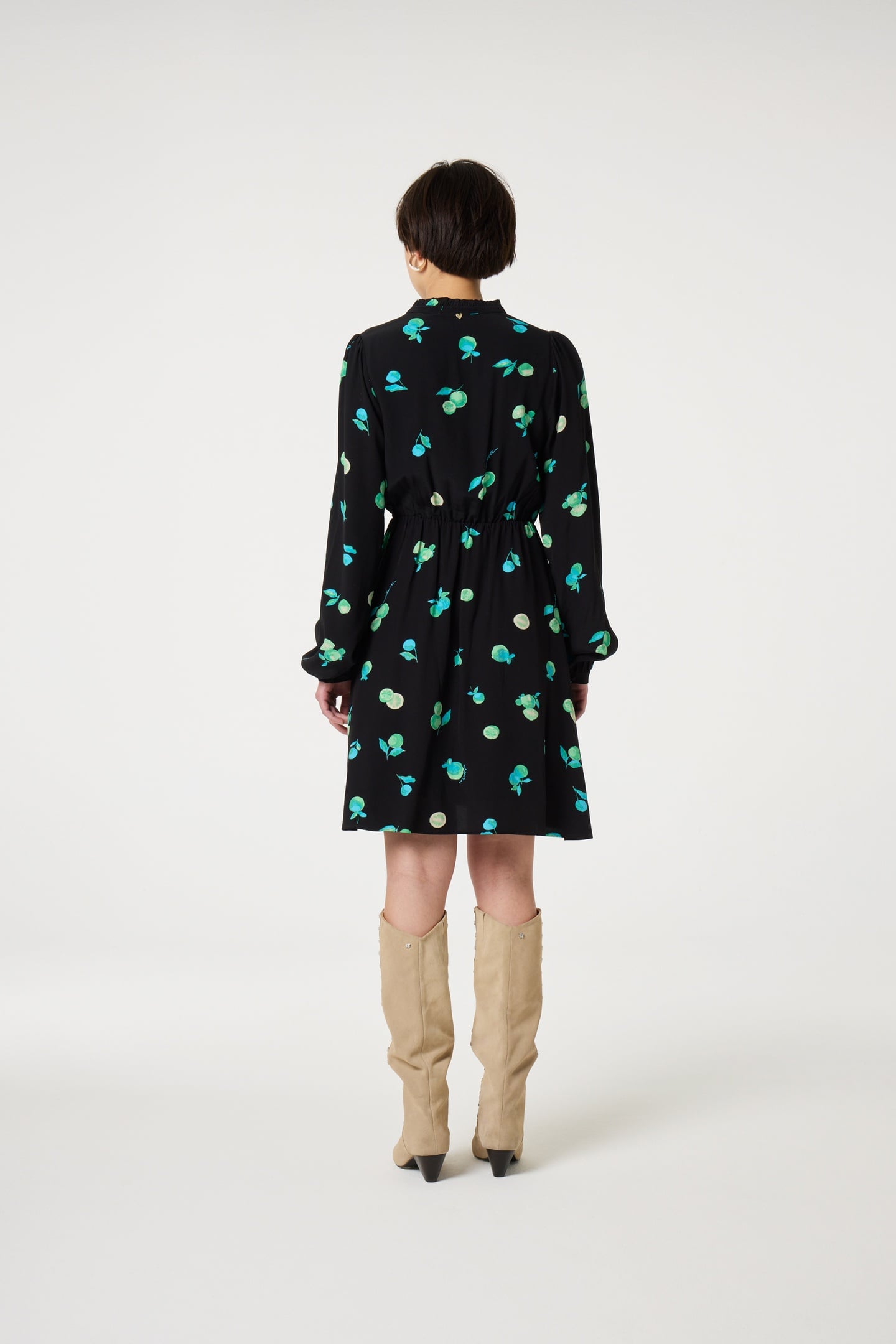 ANISSA DRESS BLACK/GREEN ZEST 3