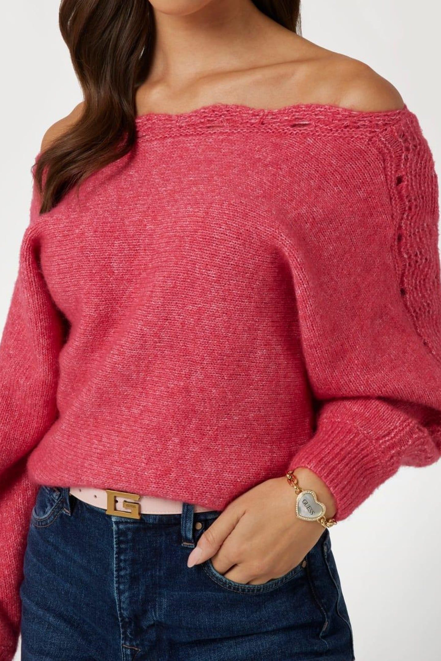 GUESS ECO LS BN MALORIE DOLMAN SPRING CORAL 6