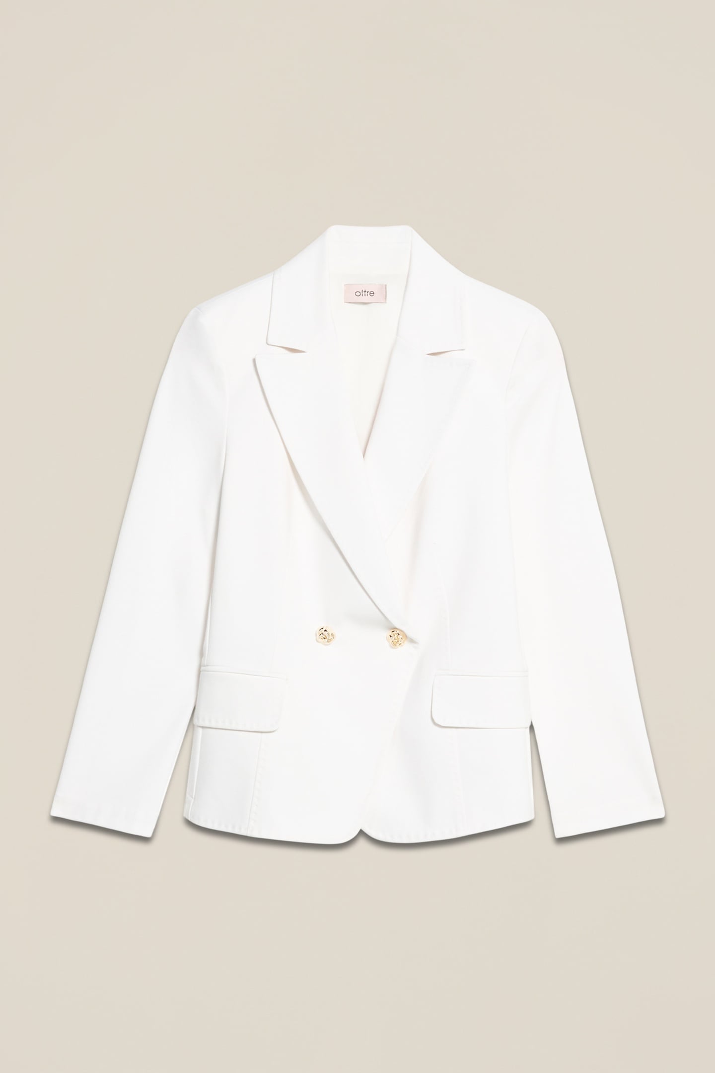 DOUBLE-BREASTED BLAZER IN MILANO STITCH WHITE 3
