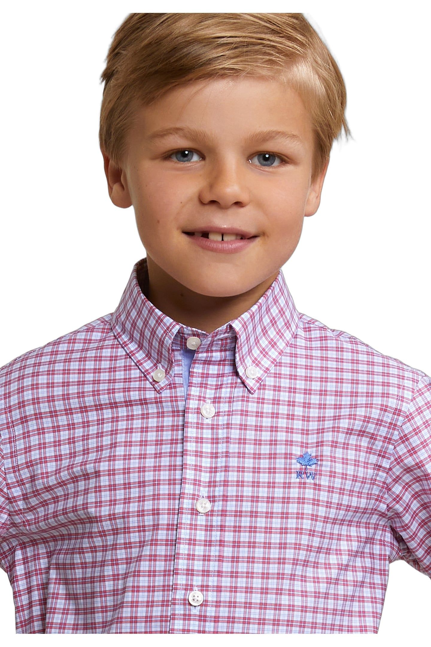 CUSTOM FIT CHECKED SHIRT RED/WHITE 4