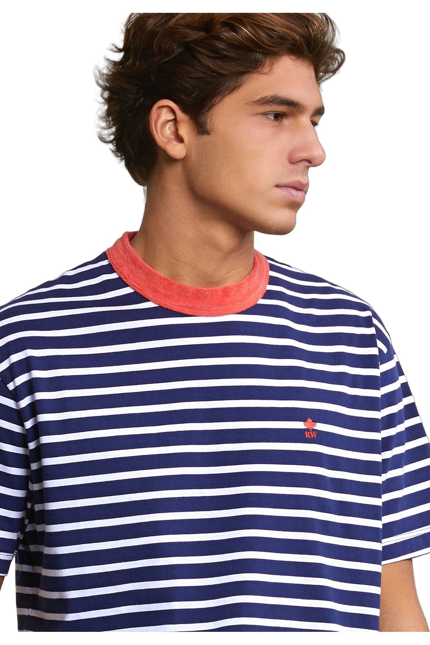LOOSE FIT STRIPED T-SHIRT ROYAL BLUE/WHITE 4