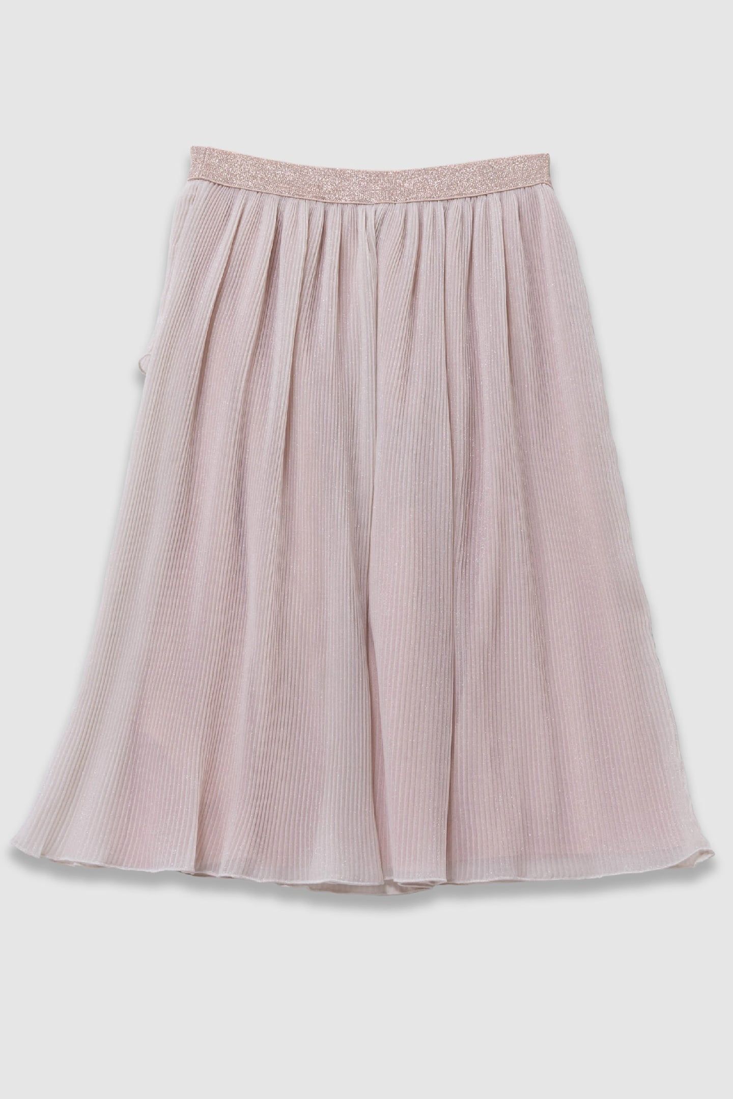 PINK PLEATED SKIRT WITH ASYMMETRICAL FLOUNCE 2