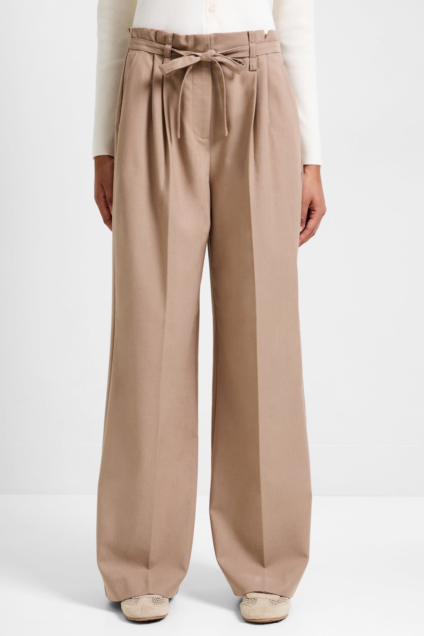 FERRI FLANNEL WIDE LEG TRSR CAMEL 3