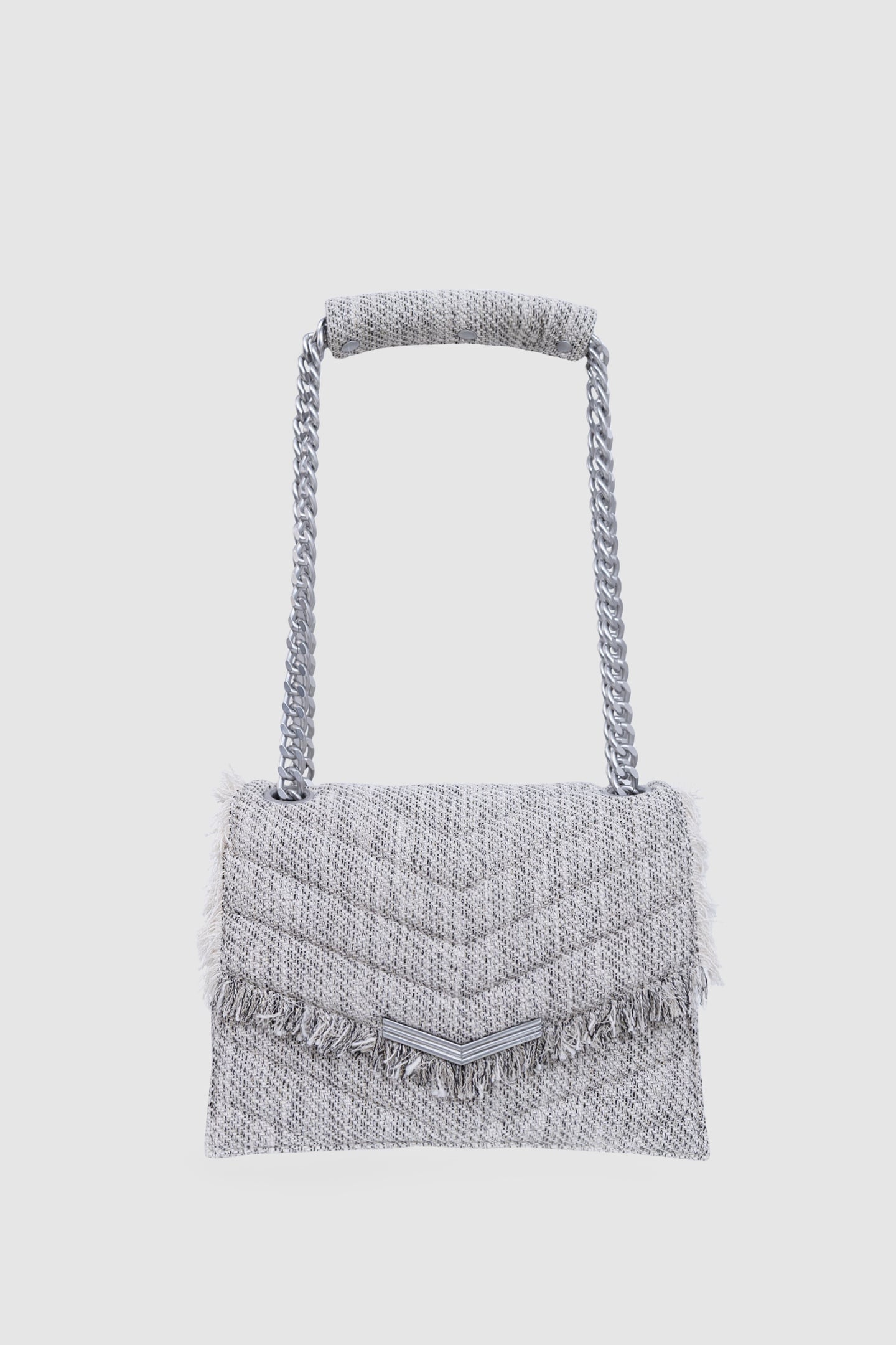 GREY MARL QUILTED THE 1-TWEED BAG SIZE M 2