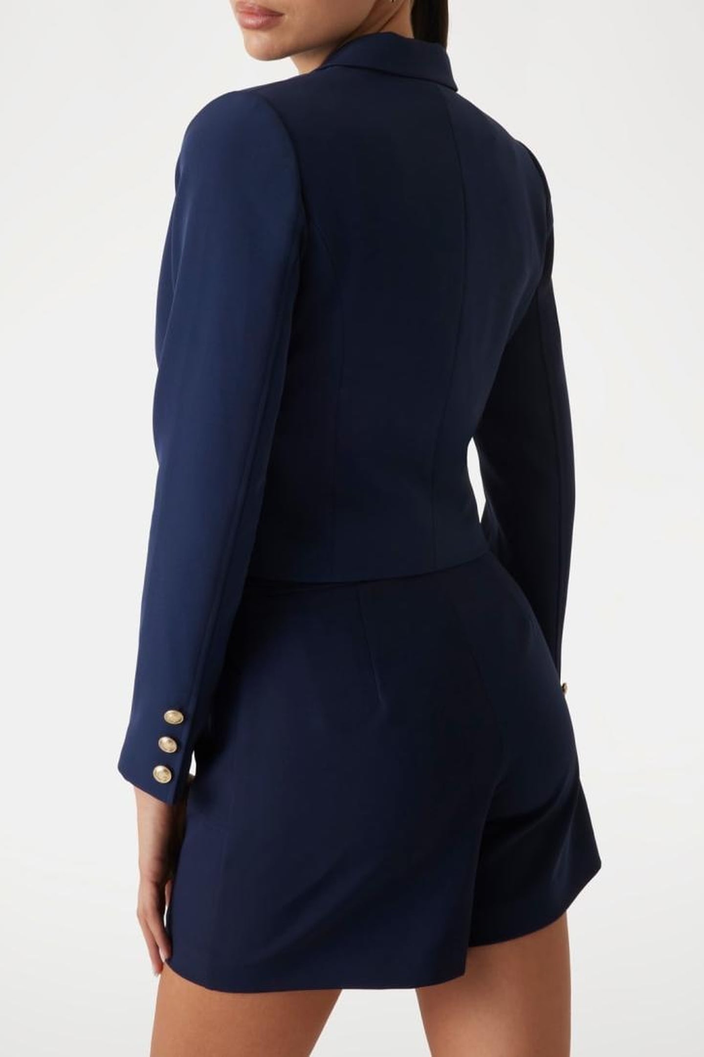 GUESS ECO ANDREE CROP BLAZER BLACKENED BLUE 3