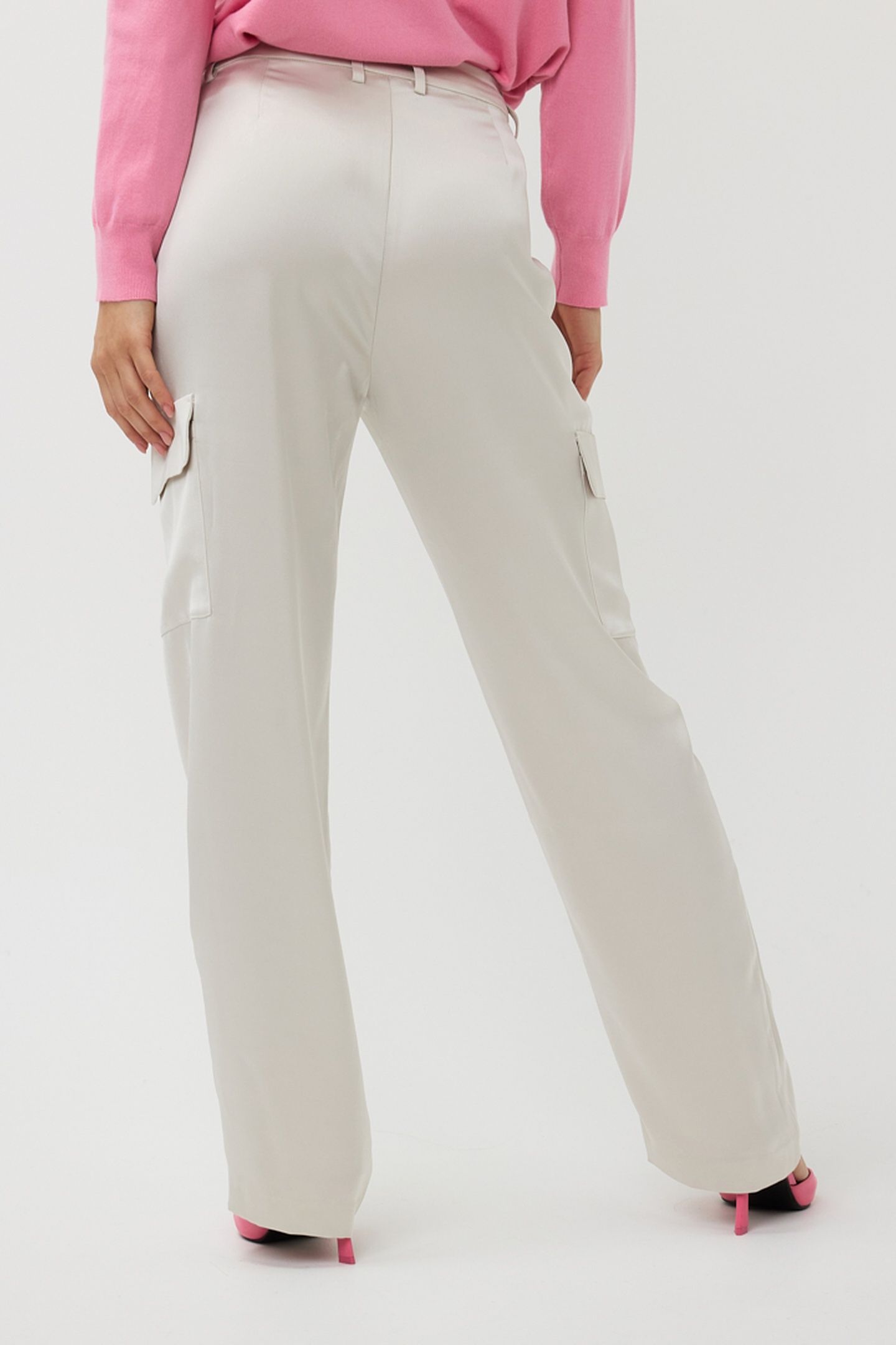TROUSERS CARGO SATIN LIGHT STONE 4