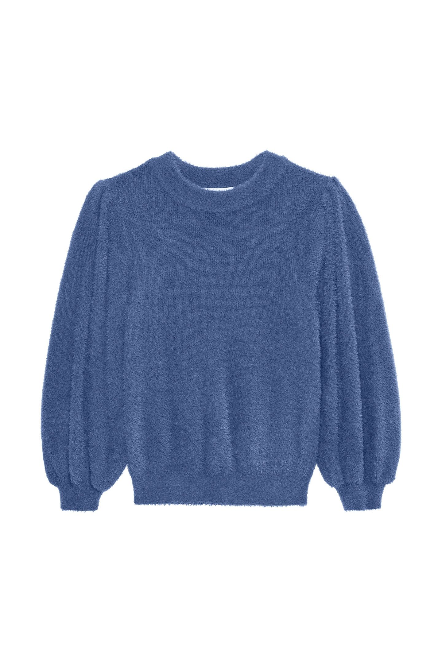 FUZZY PUFF SLEEVE KNIT BIJOU BLUE 5