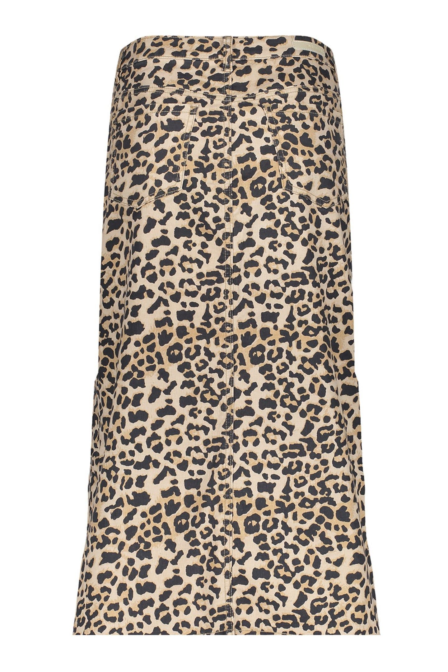 JEANS SKIRT SAND/COMBI LEOPARD PRINT 2