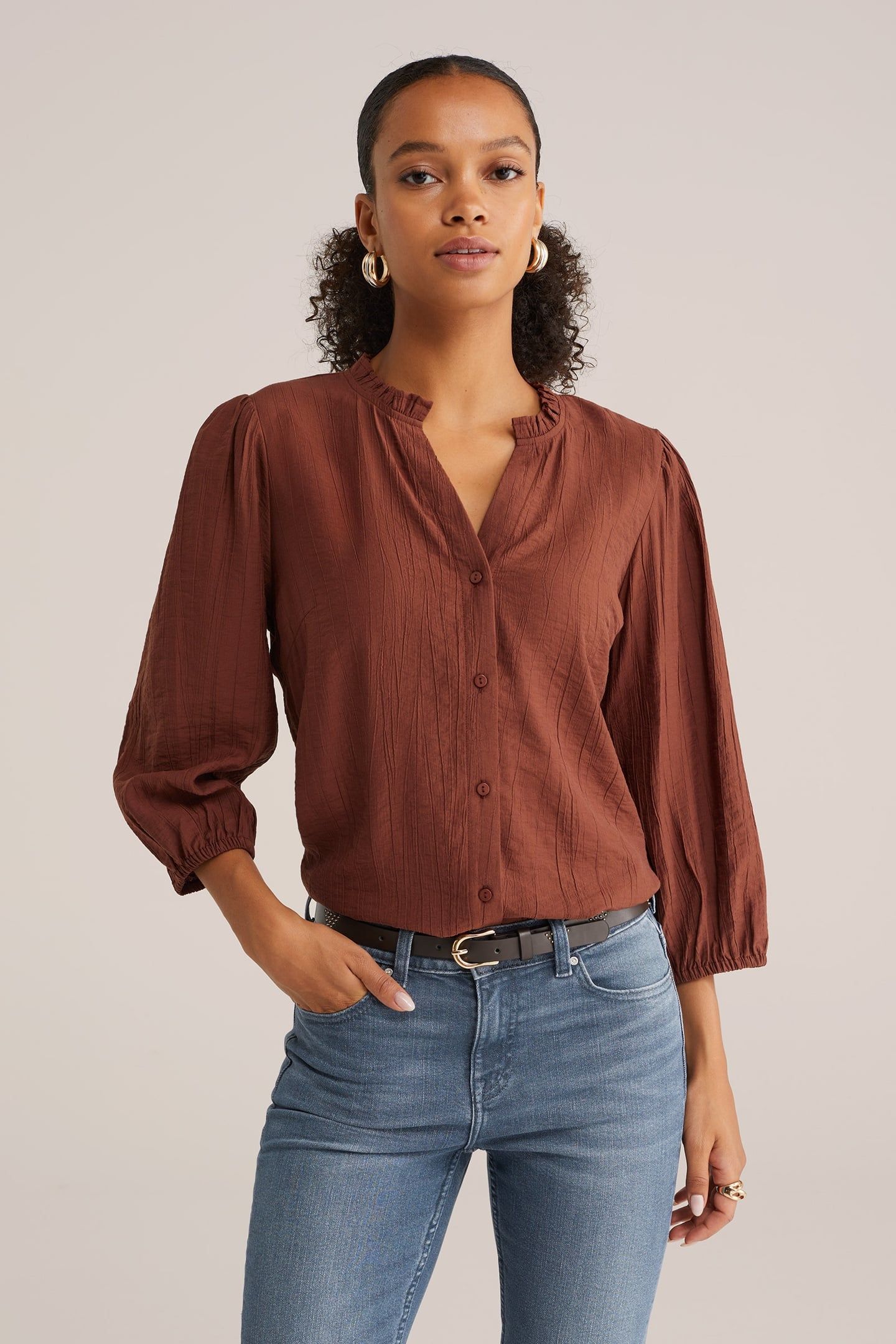 BLOUSE BROWN 2