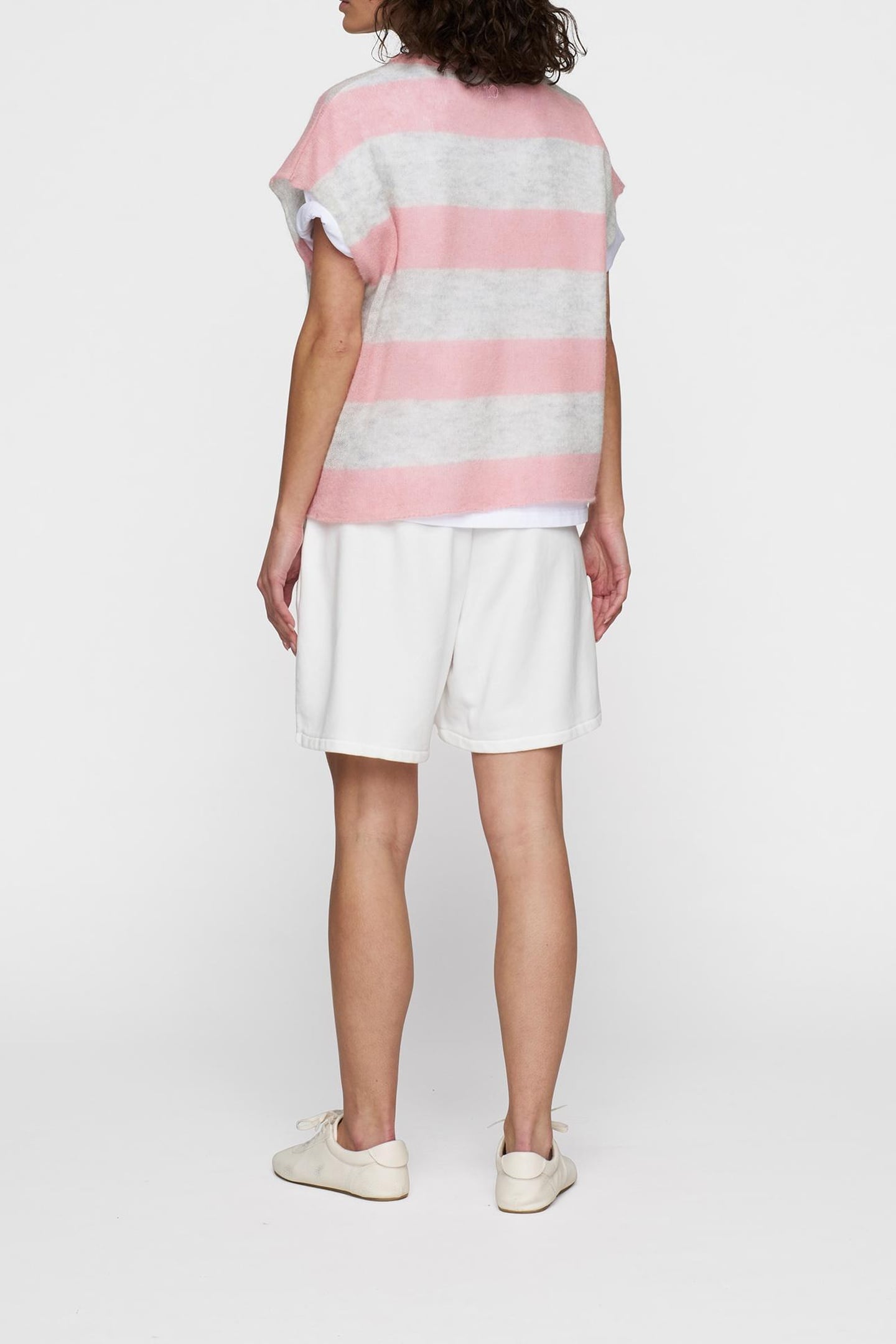 THIN KNIT TEE DARK RASPBERRY/WHITE GREY MELEE 3
