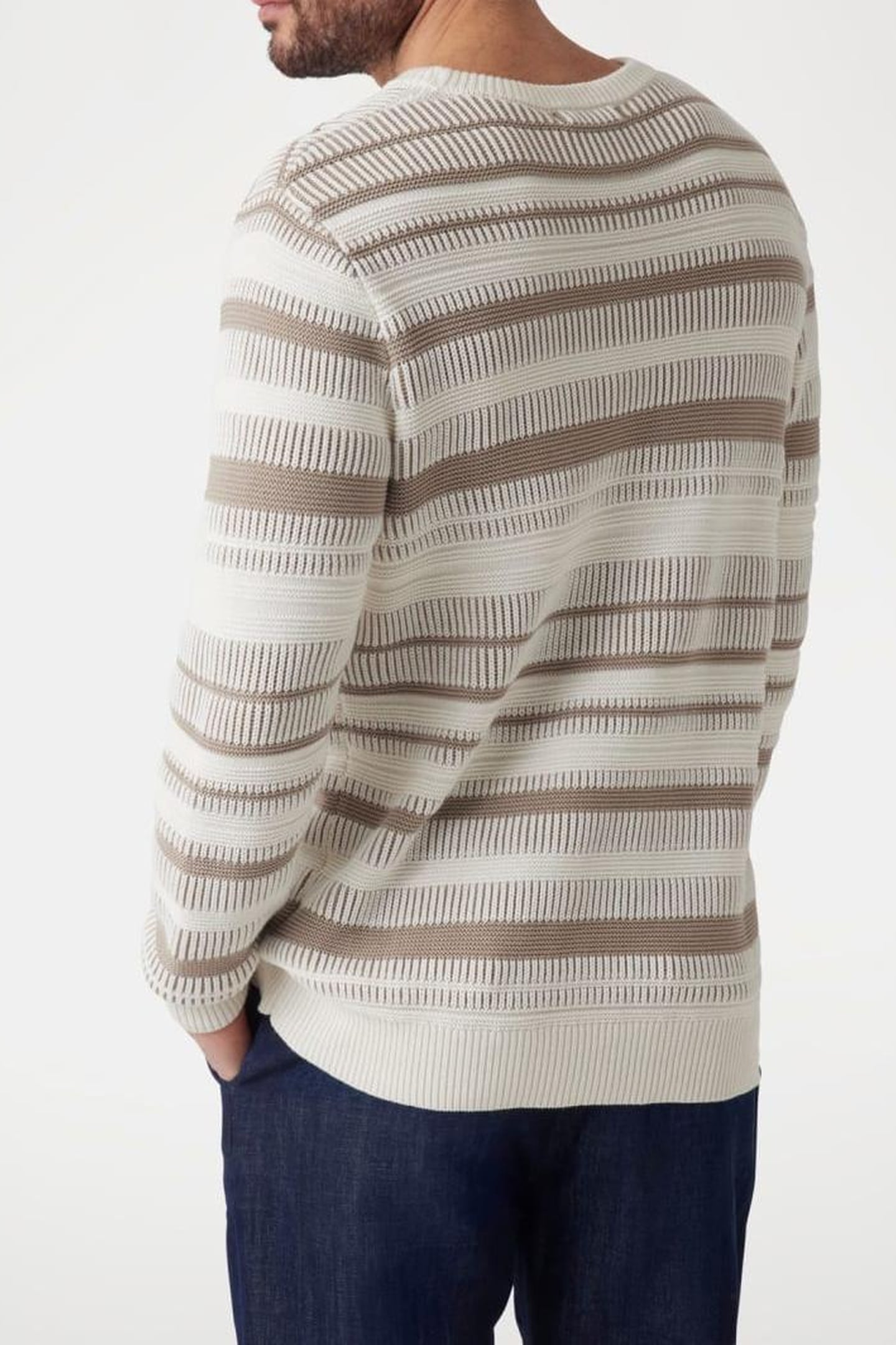 GUESS ECO GROVER CN STRIPED ST IMPACT GREY SALT WHI 4