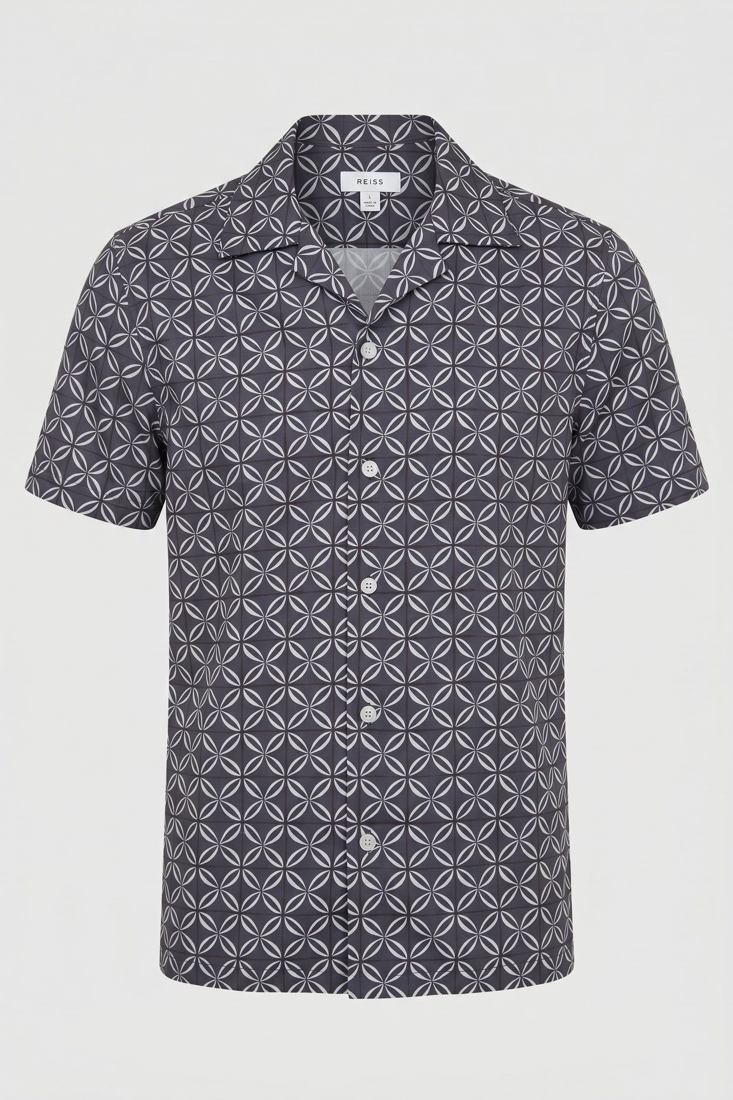 PRINTED CUBAN COLLAR BLUE PRINT 3