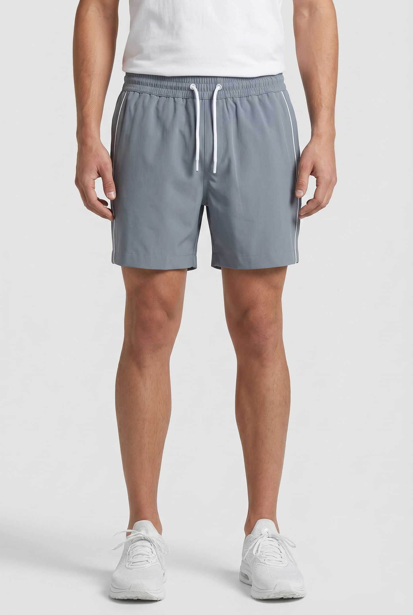 SWIM SHORT WITH PIPING AIRFORCE BLUE/WHITE 1