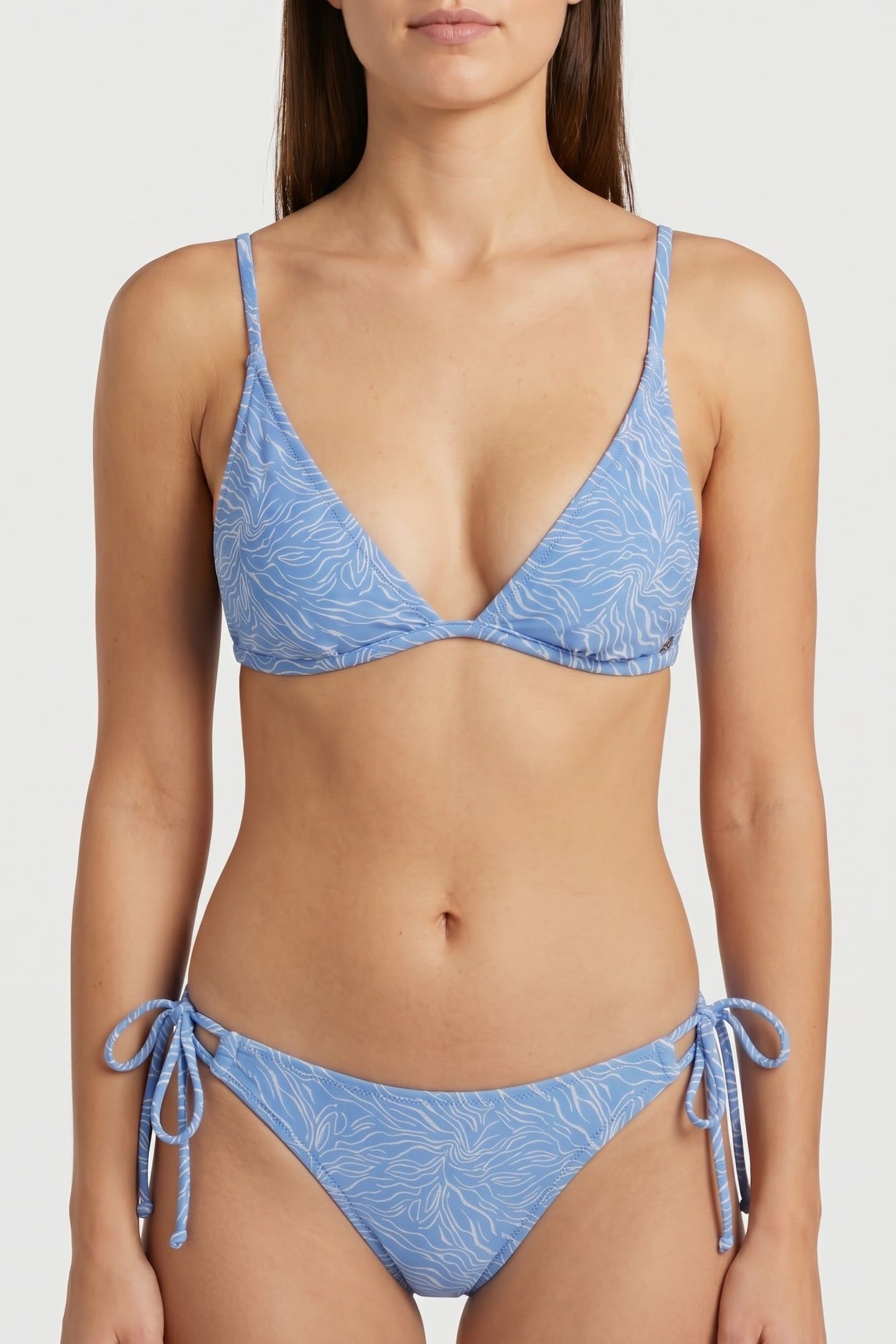 AMY BIKINI TOP WATERLILY STRUCTURE BLUE WATERLILY STRUCTURE 1