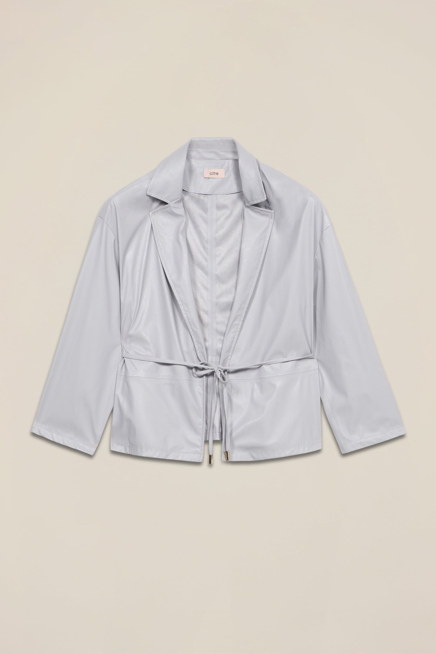 UNLINED JACKET IN COATED FABRIC GREY 4